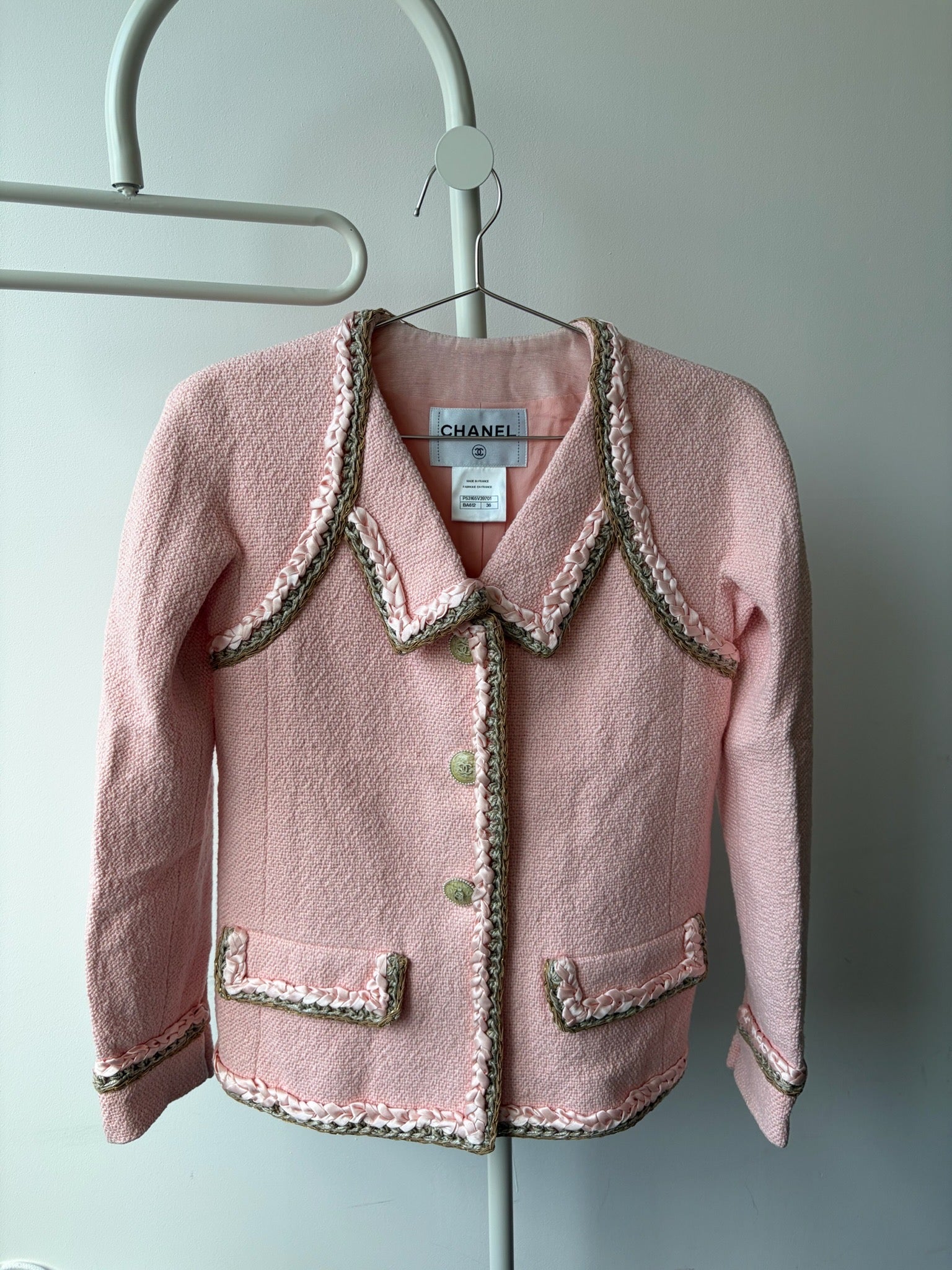 Chanel Pink Pearl Trim Jacket image 1