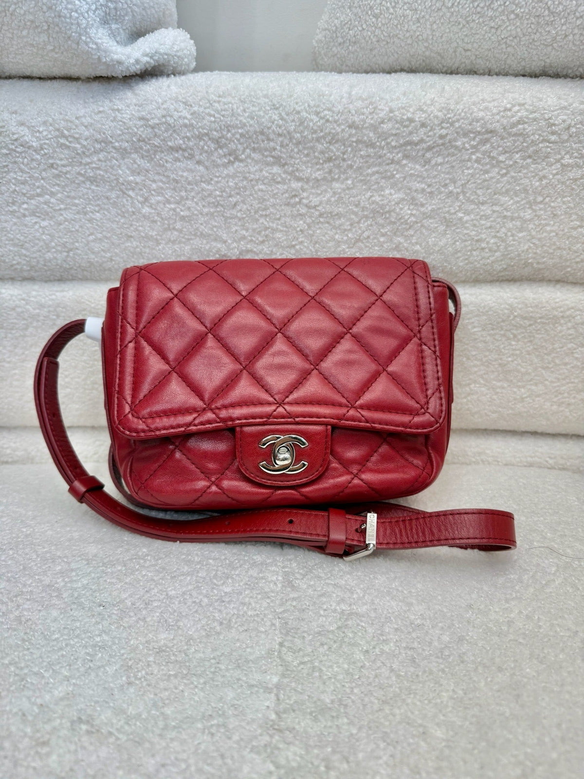 Chanel Quilted Flap Messenger Bag - Red image 1