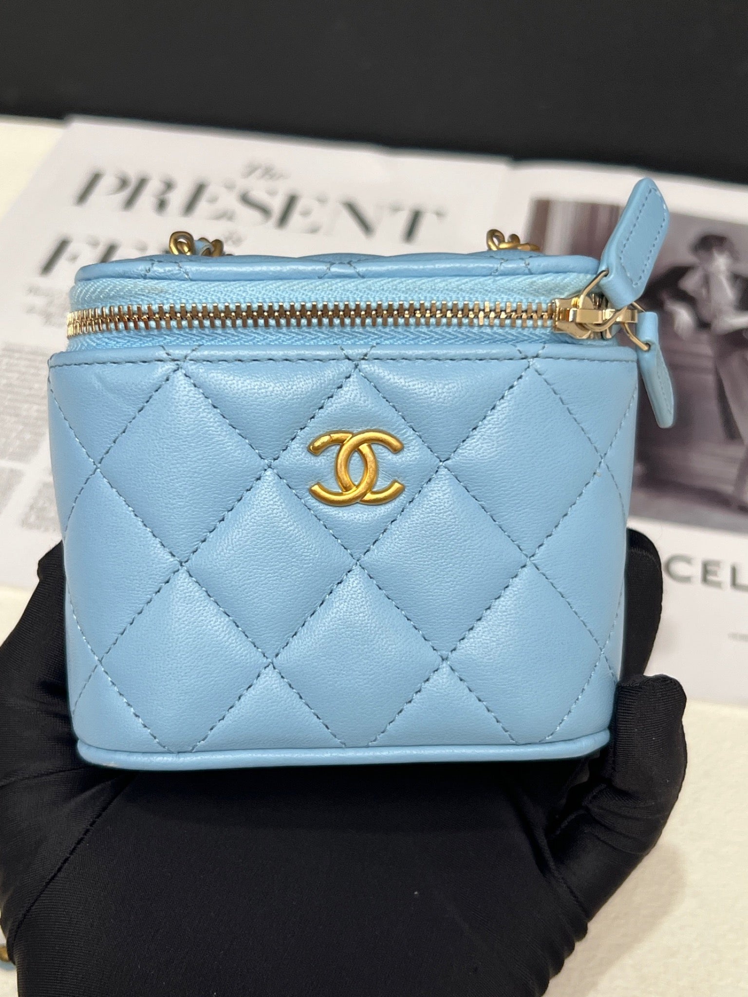 Chanel Blue Vanity Box Bag Light Blue image 1
