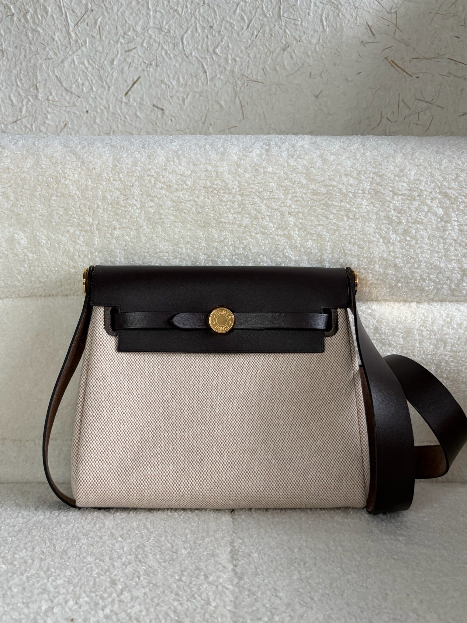 Hermes Herbag Zip 20 Ecru Beige Eben image 1
