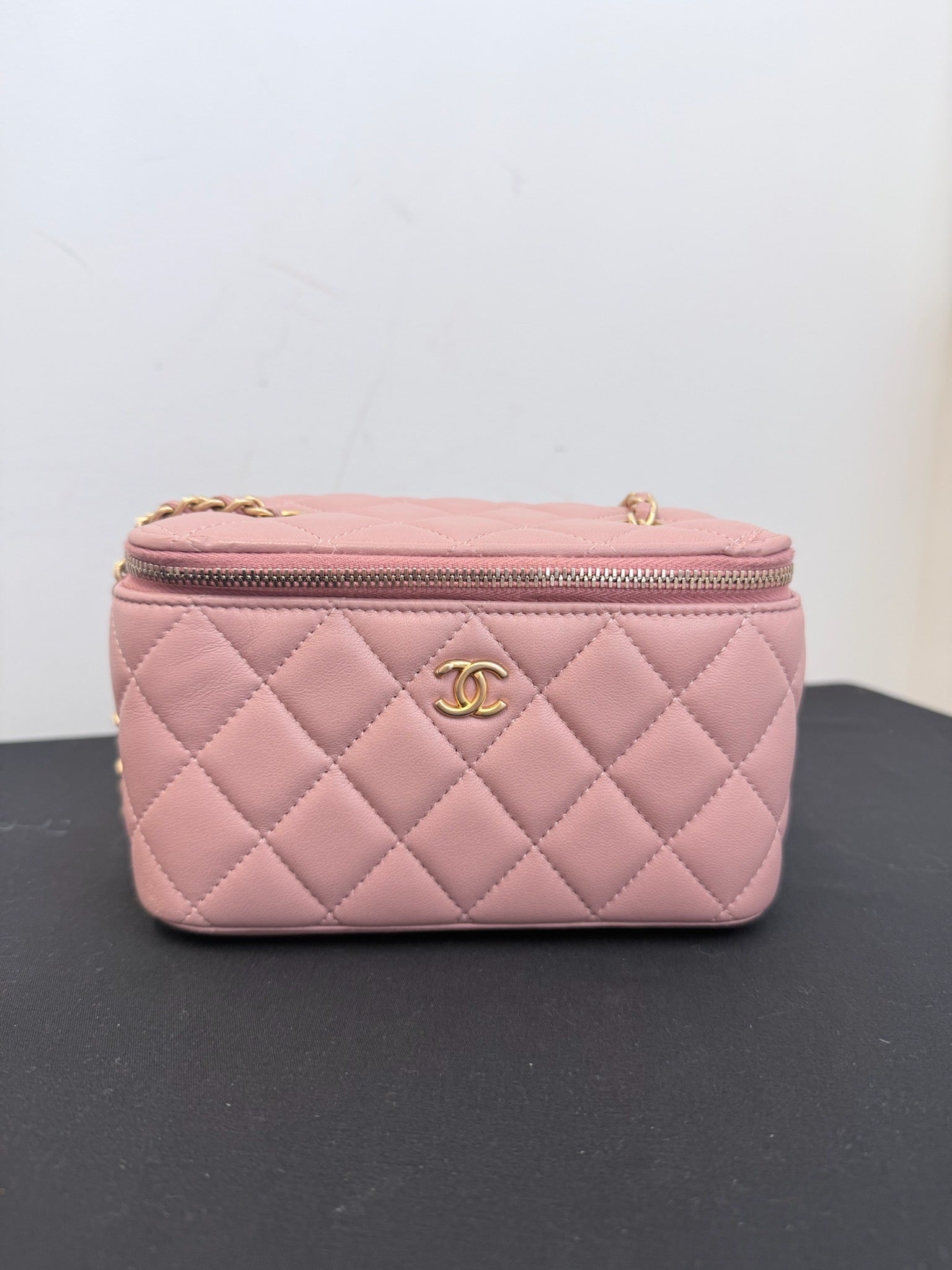 Chanel Pink Lambskin Vanity Case with Gold Hardware image 1