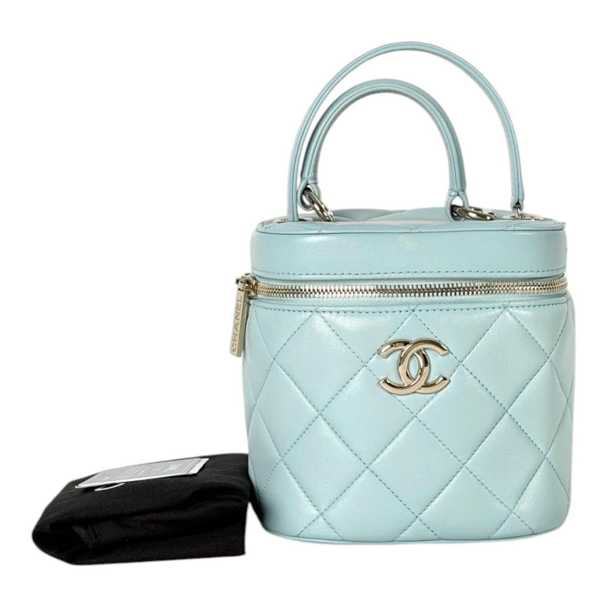 Chanel Blue Trendy CC Vanity Case With Top Handle in Lambskin