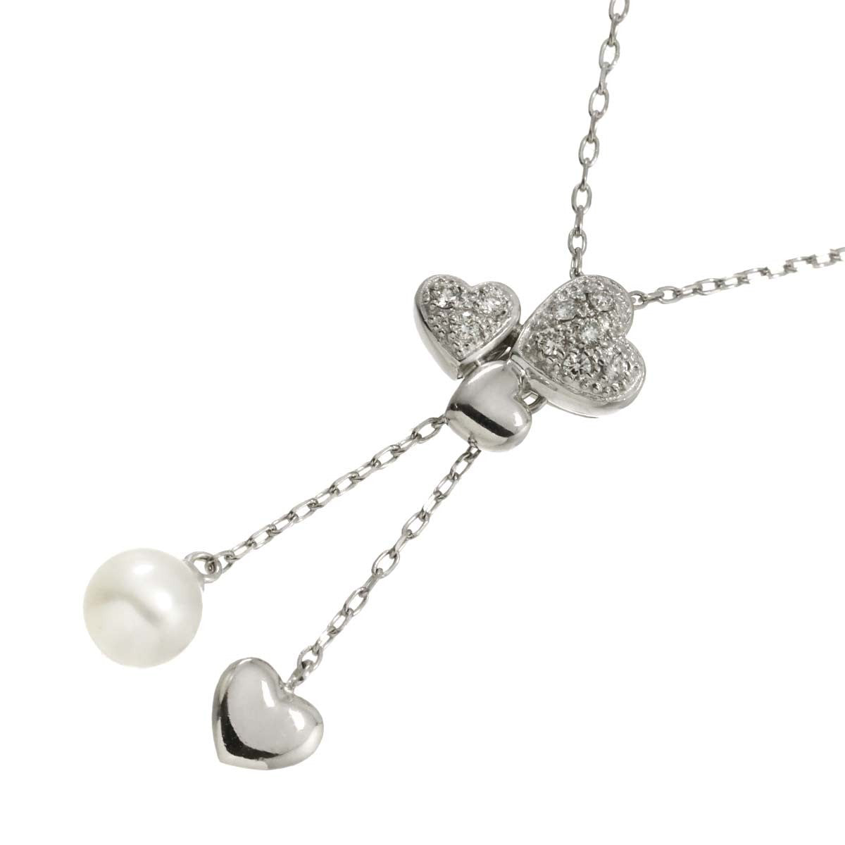 VENDOME Akoya Pearl 5.6mm Diamond Necklace 18K WG 750 902964240