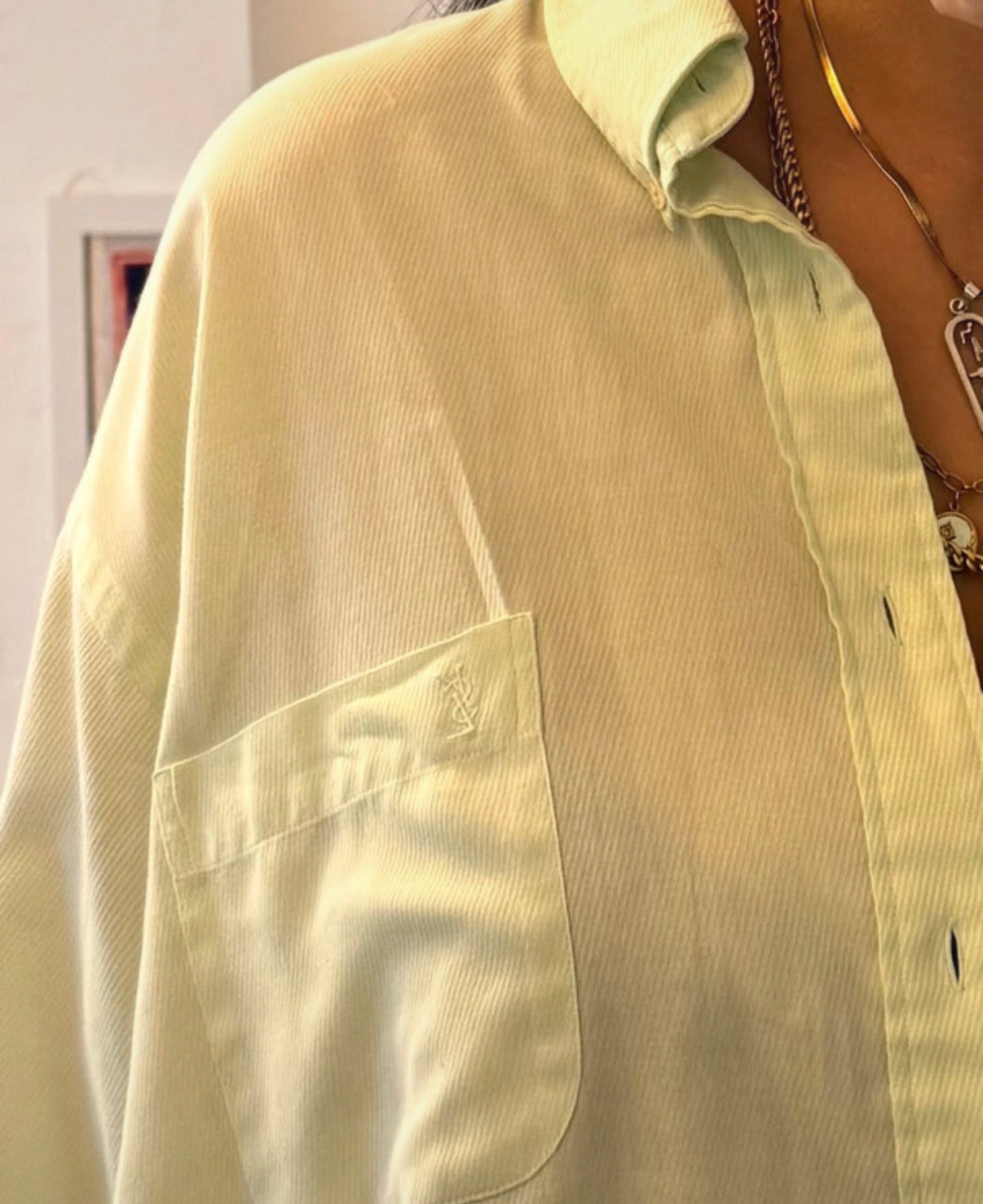 Yves Saint Laurent YSL long sleeve button down shirt L DBXM0040