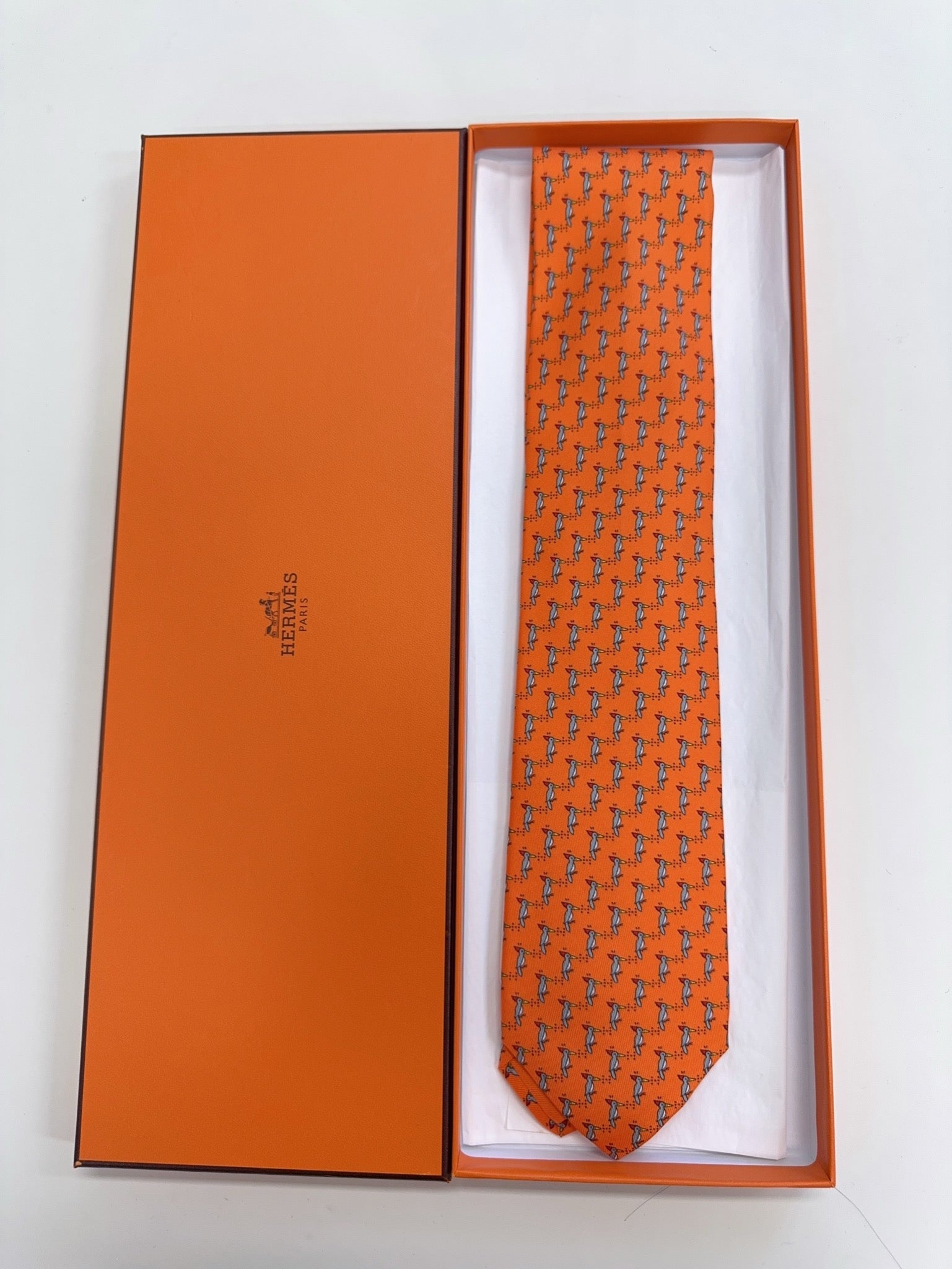 Hermès Twill Tie Orange image 2
