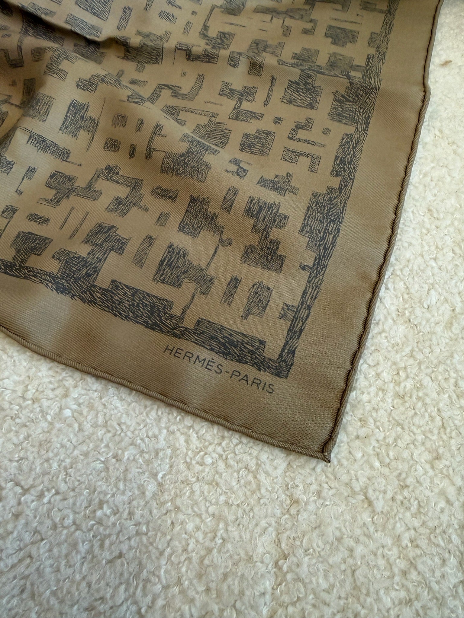 Hermès 70 Silk Scarf Taupe image 2
