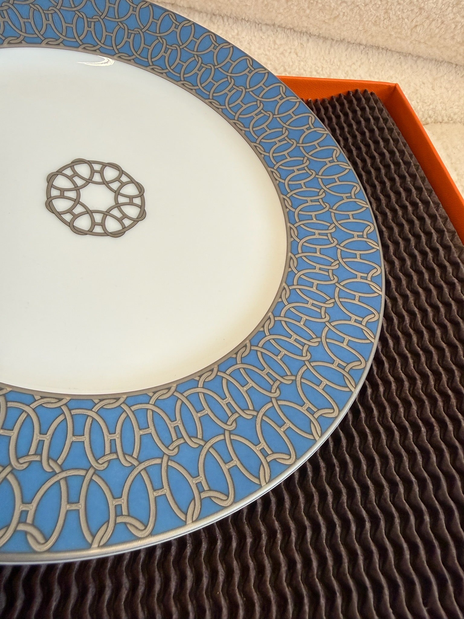 Hermès H Déco Dessert Plate Blue image 2