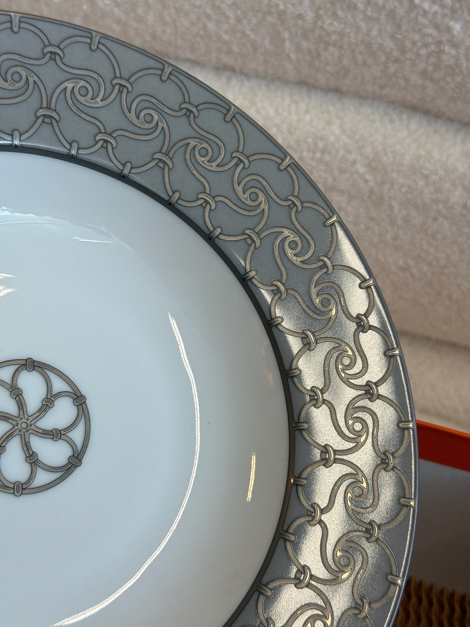 Hermès H Déco Dessert Plate Grey image 2