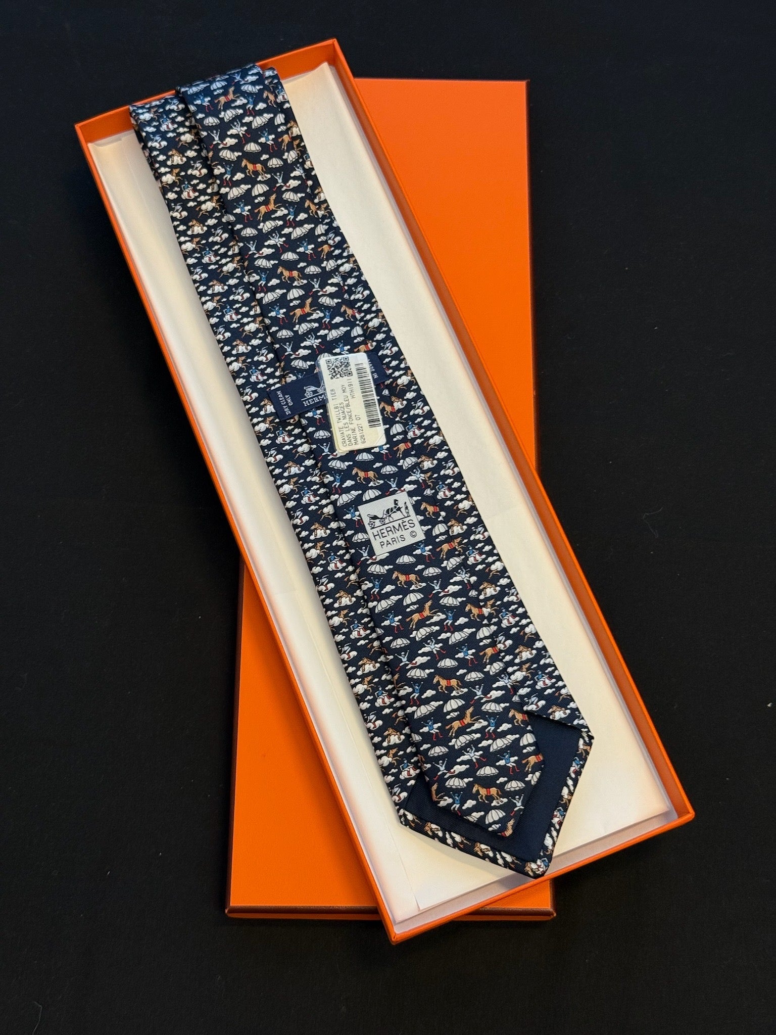 Hermès Marine Le Manège Silk Tie – Foncé / Bleu image 2