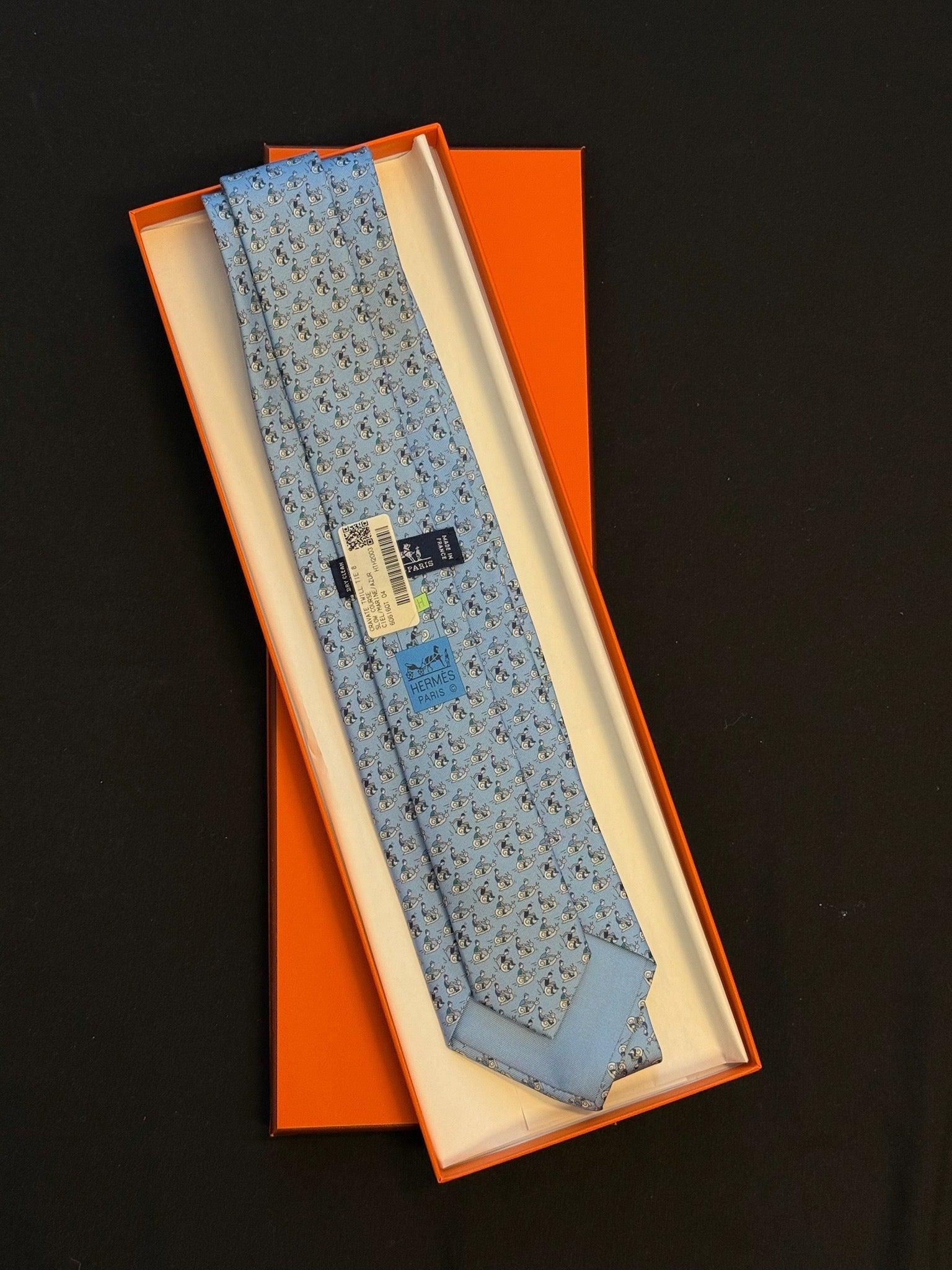 Hermès Le Scoot Silk Tie – Ciel / Marine / Azur image 2