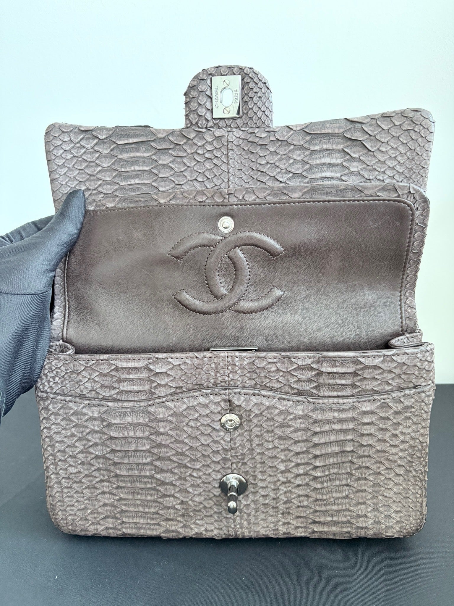Chanel Python Classic Double Flap Bag image 2
