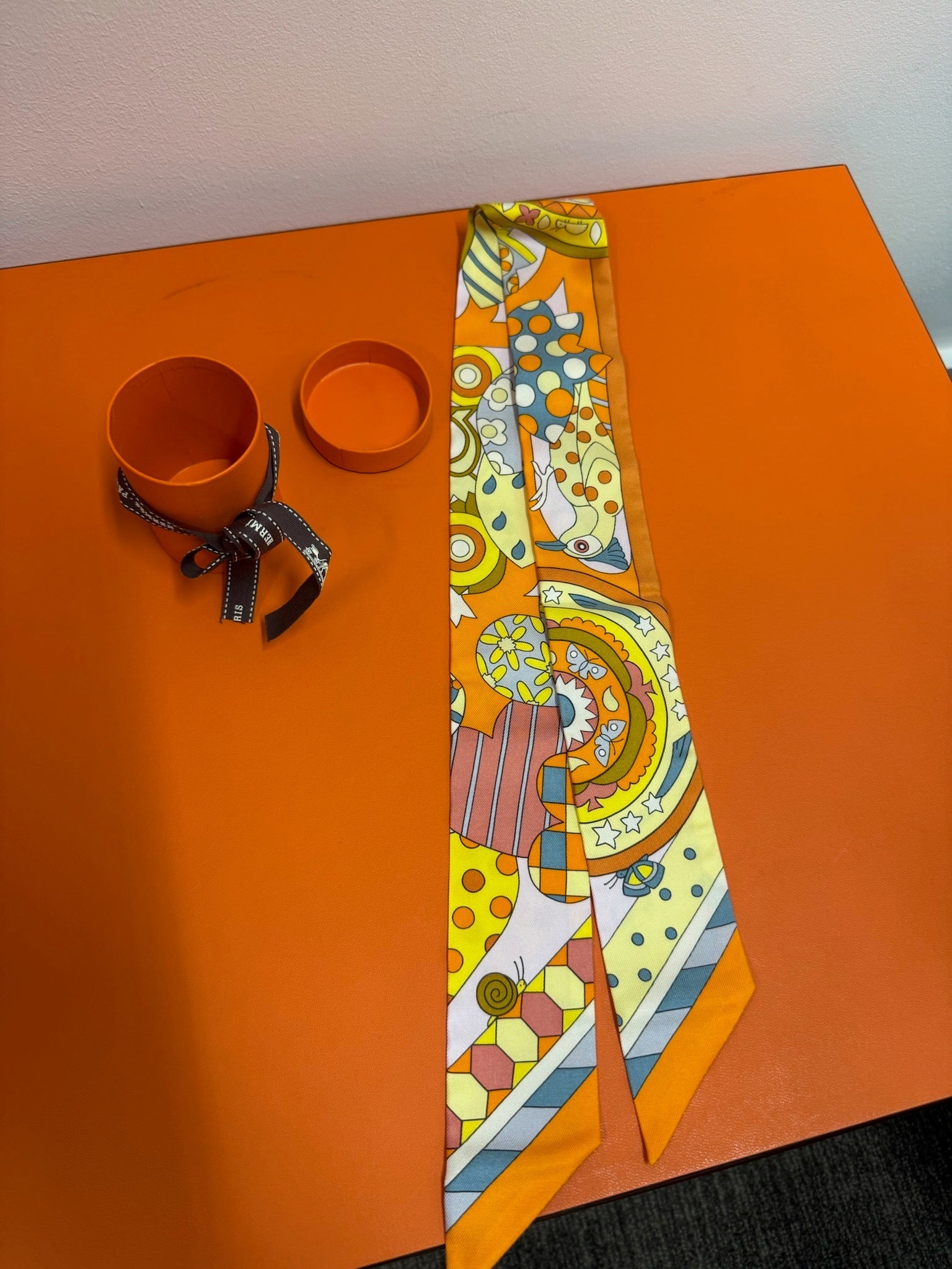 Hermès Twilly - Orange Owl Print image 2