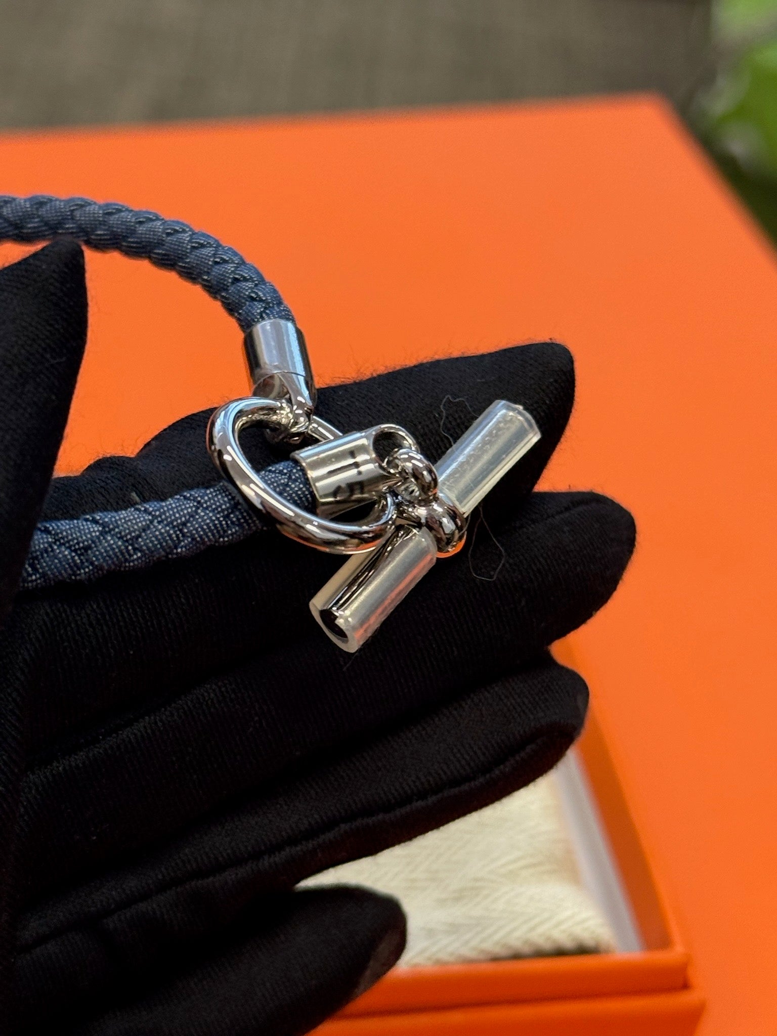 Hermès Glenan Bracelet - Navy & Palladium image 2