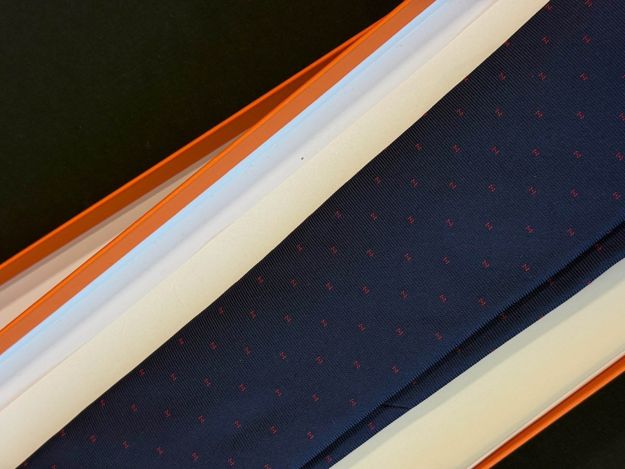 Hermès Silk Tie - Navy & Red image 2