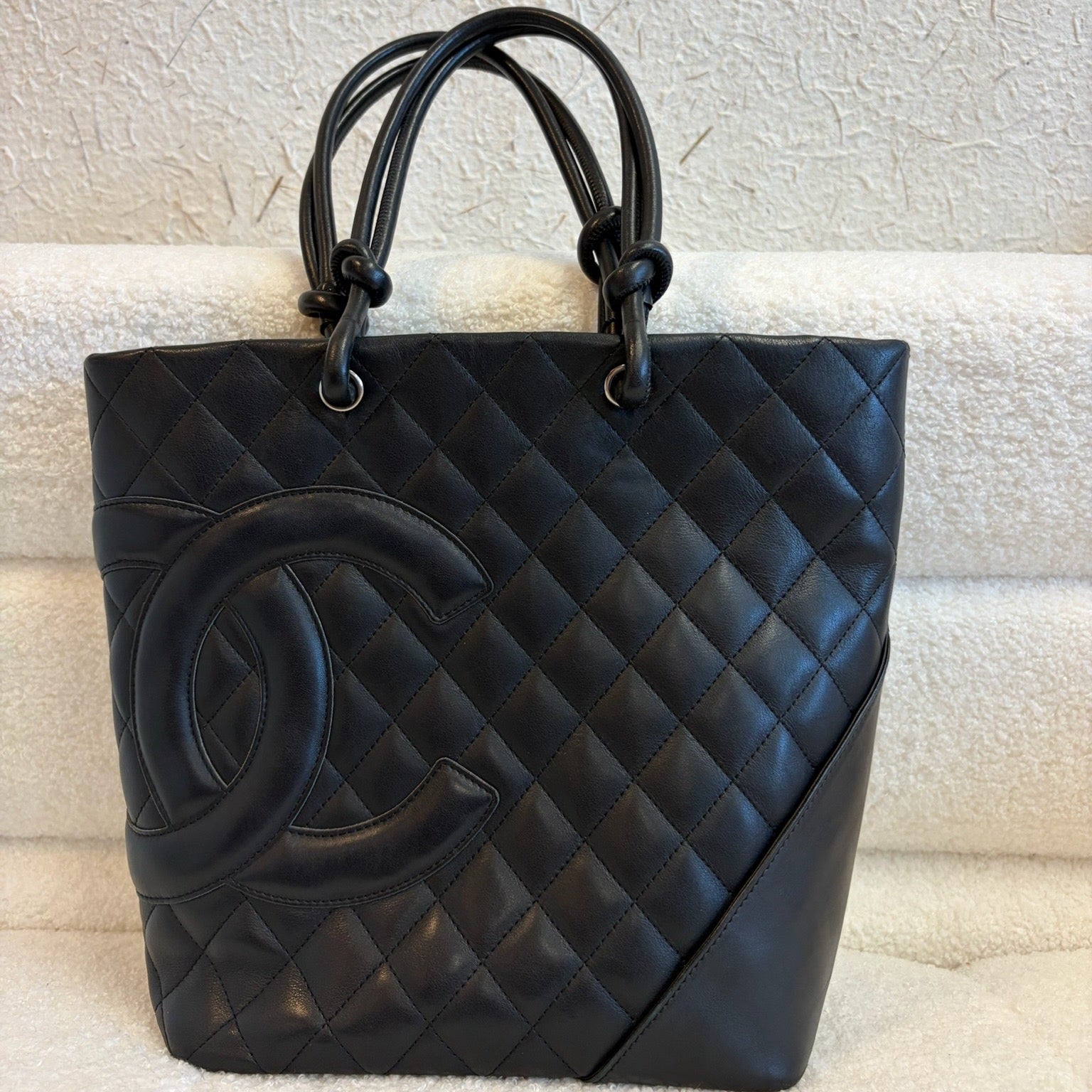 Chanel Cambon Tote Black with Patent Leather Logo image 2