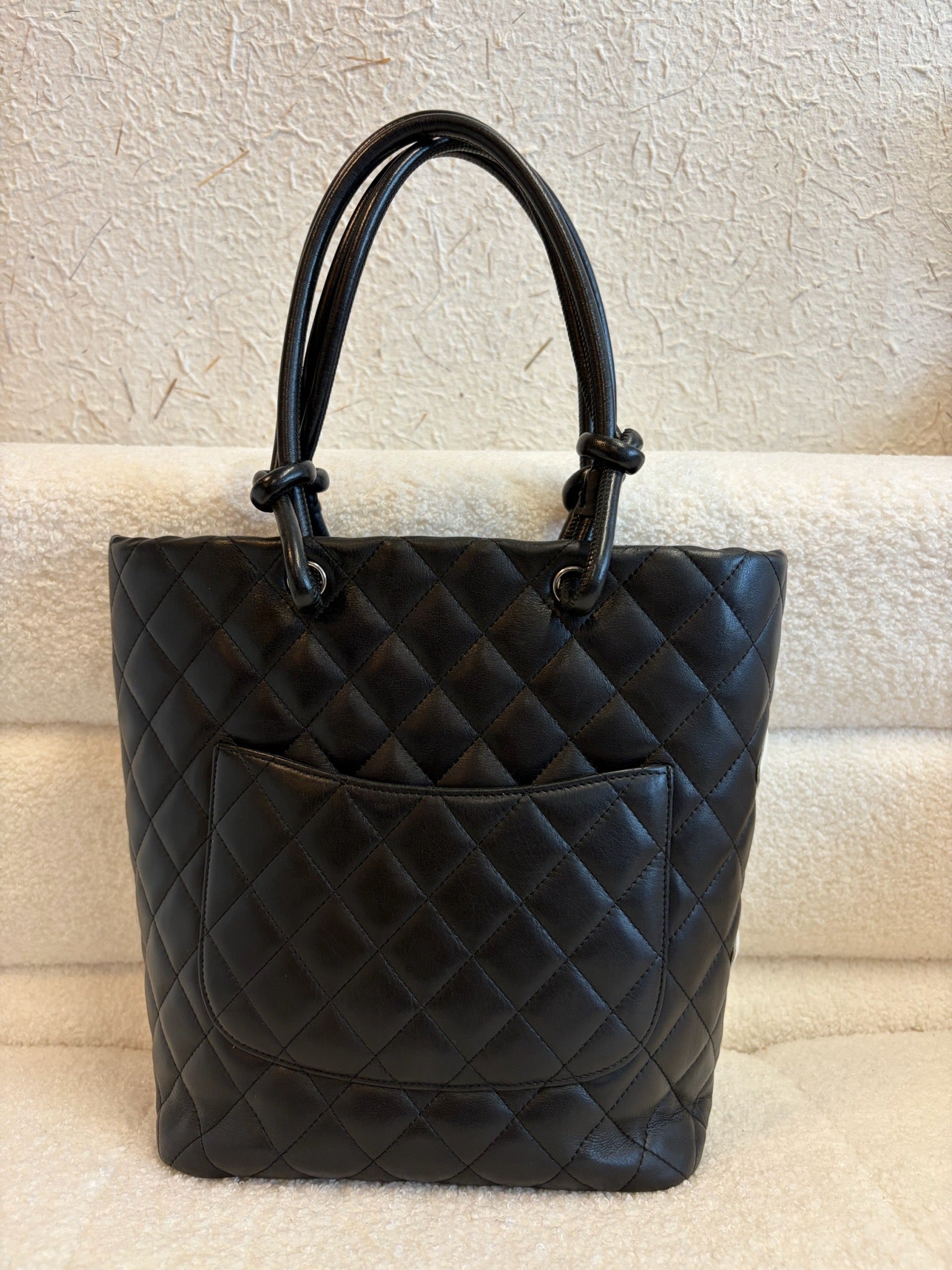 Chanel Cambon Tote Black with White Logo image 2