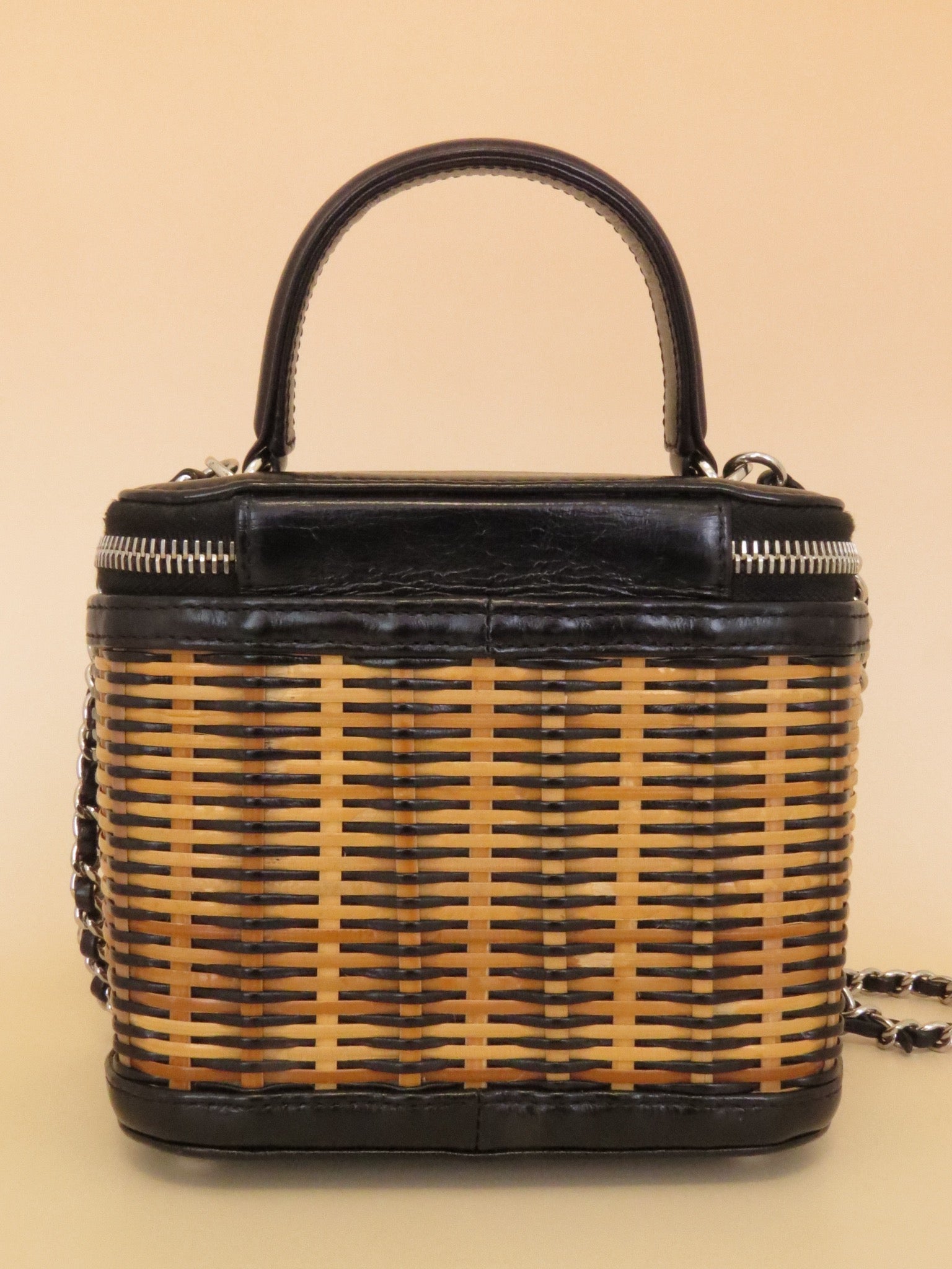 Chanel Woven Vanity Case - Black & Natural image 2