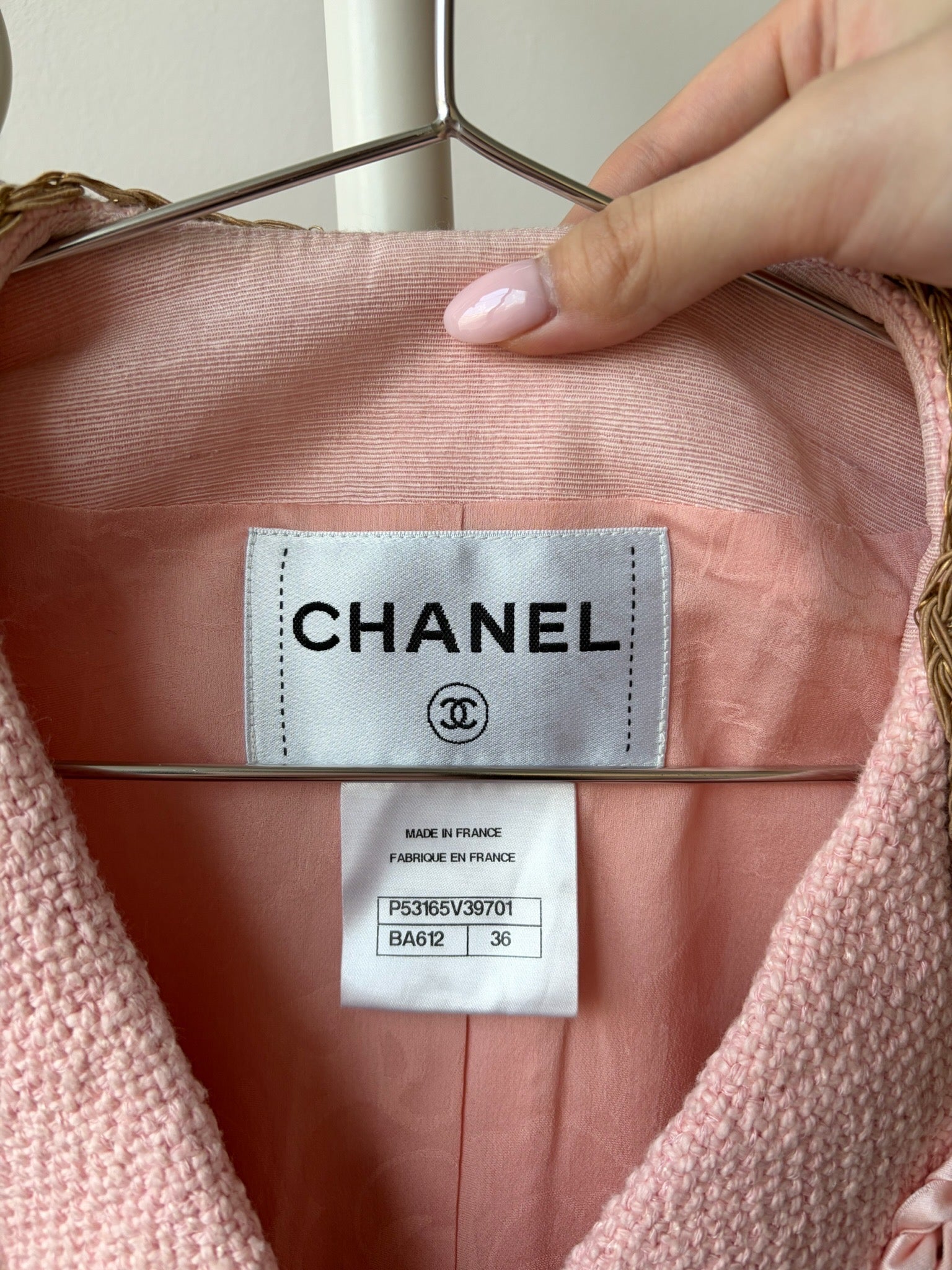 Chanel Pink Pearl Trim Jacket image 2