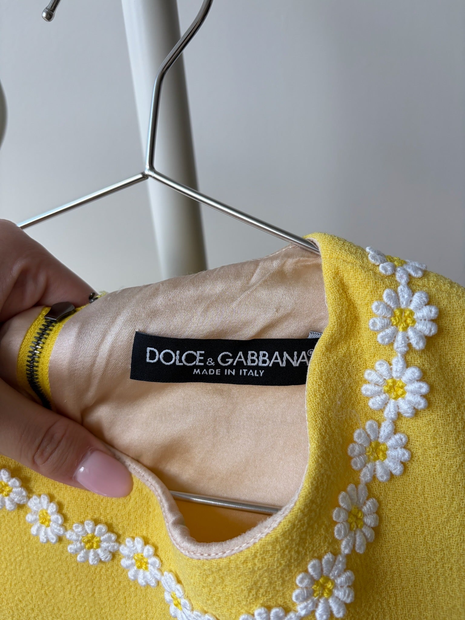 Dolce & Gabbana Yellow Floral Wool Dress image 2