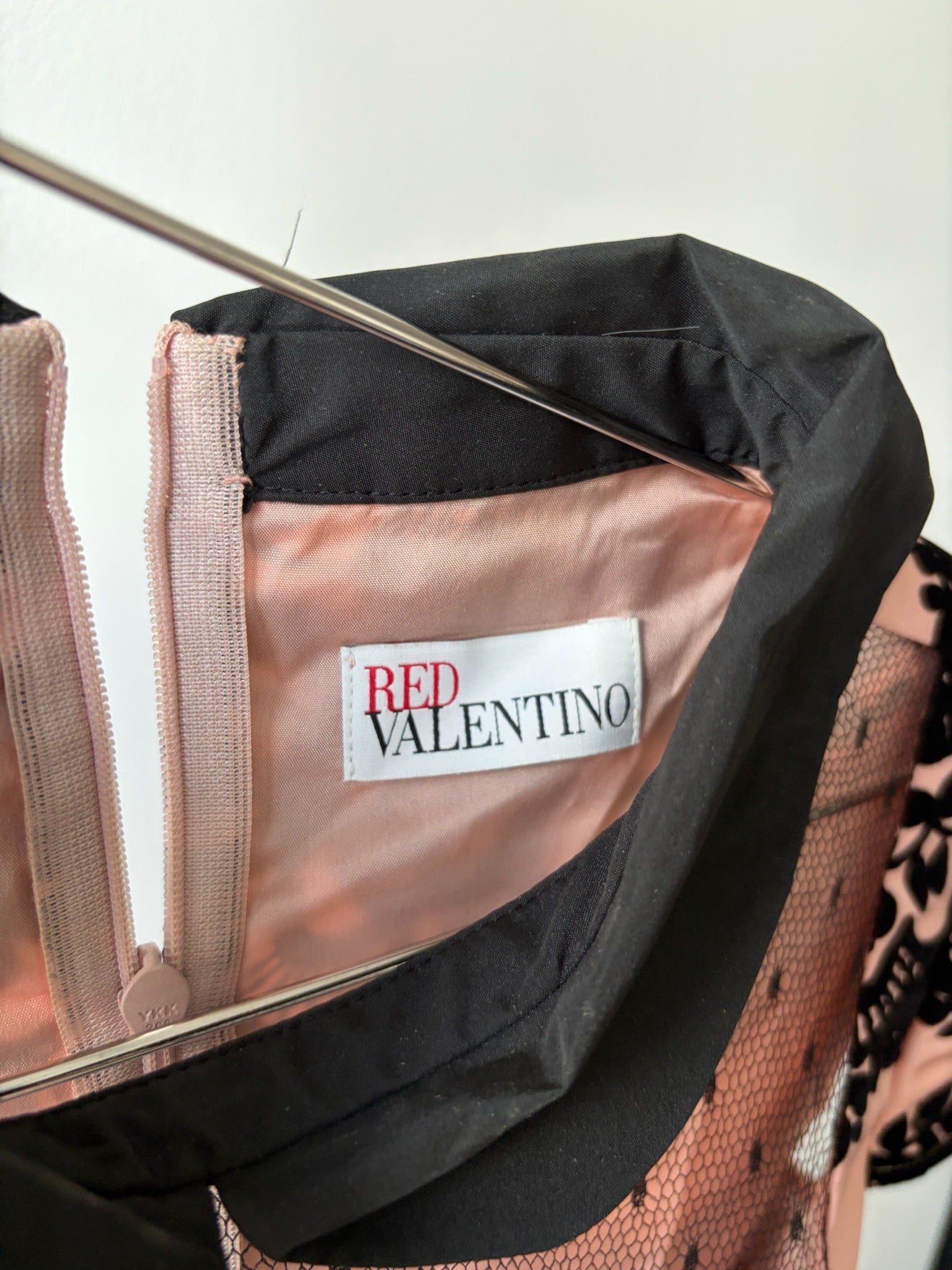 Red Valentino Pink and Black Lace Dress image 2