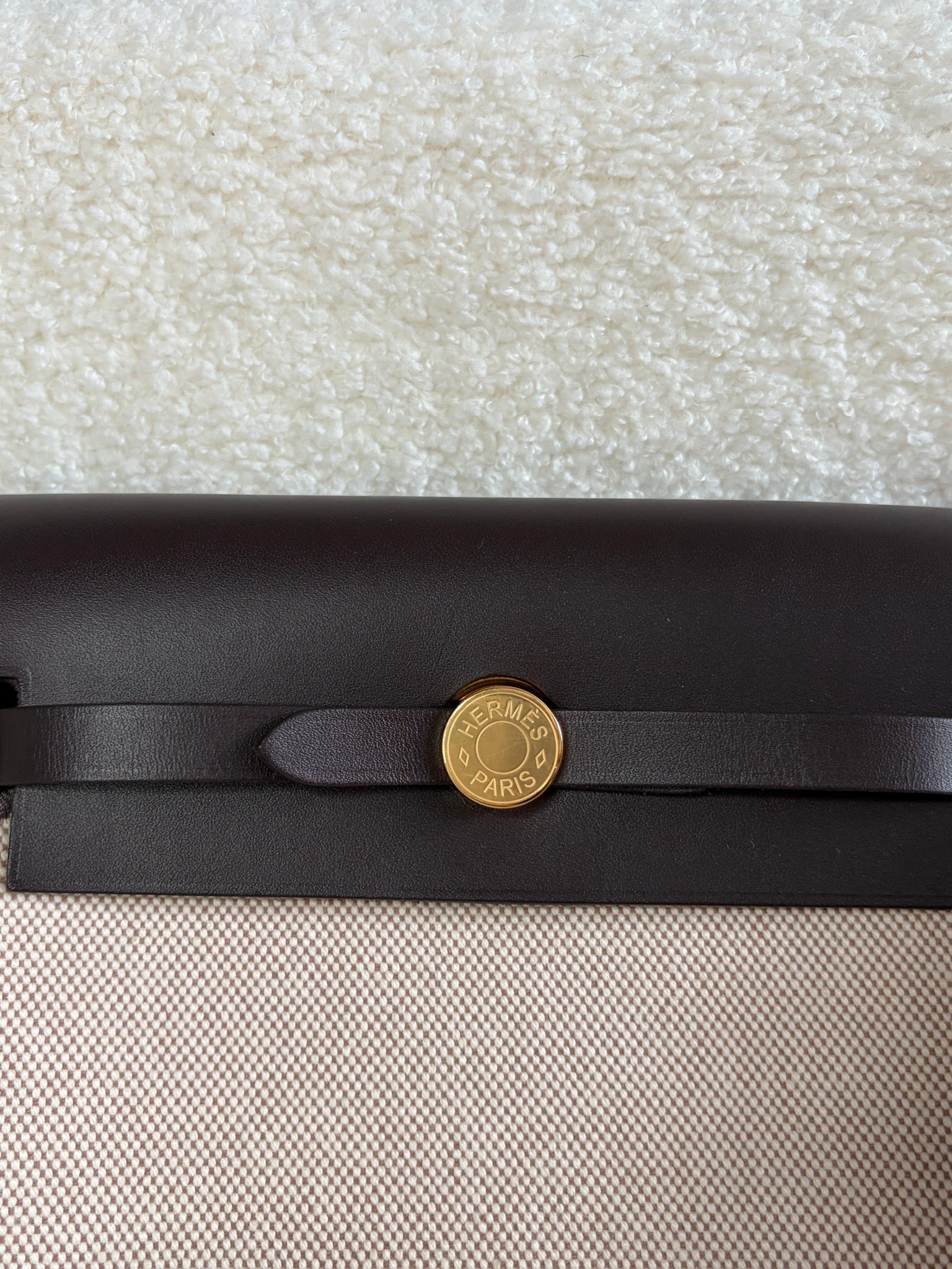 Hermes Herbag Zip 20 Ecru Beige Eben image 2