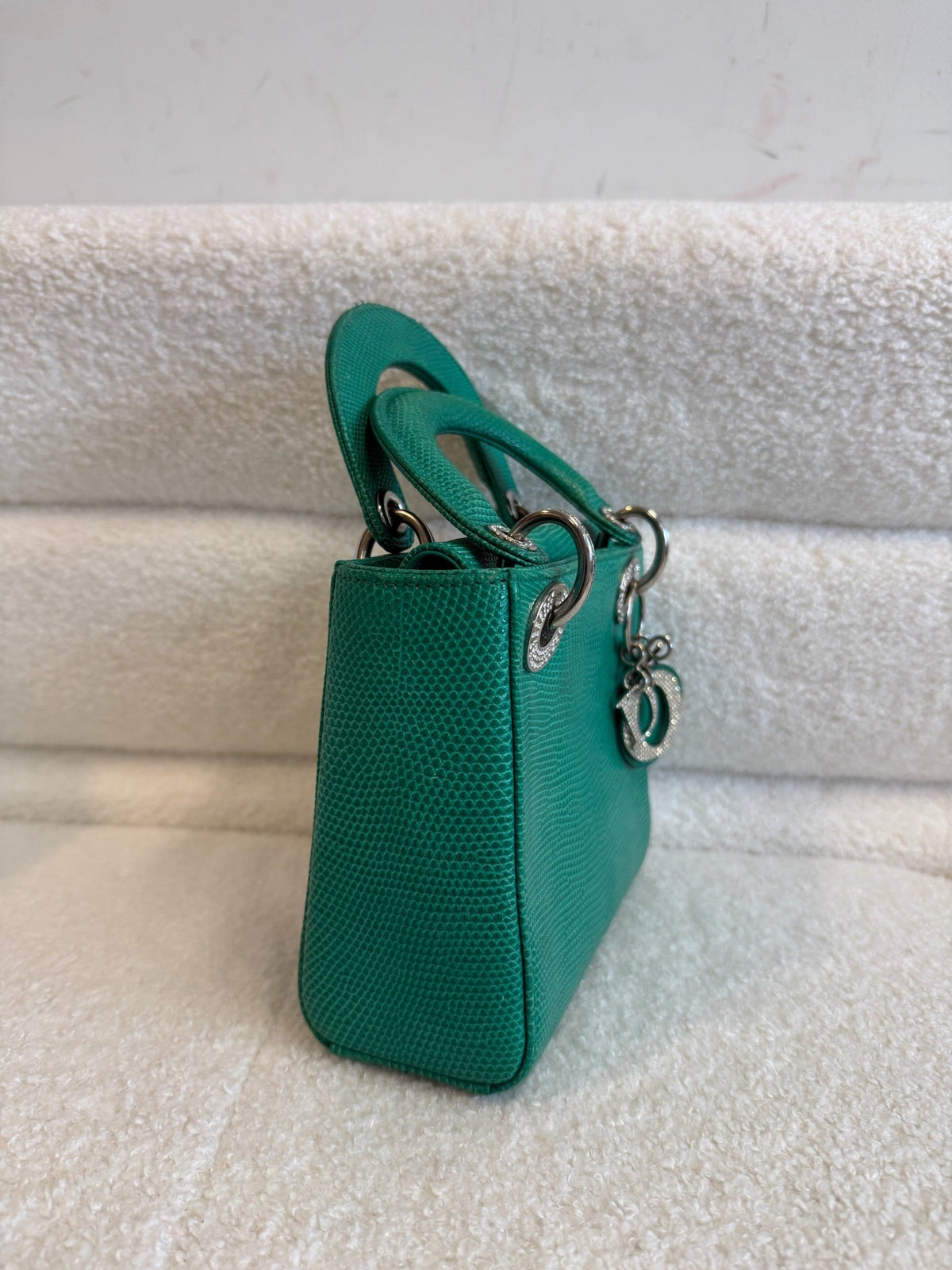 Dior Lady Dior Lizard - Green With Diamond image 2