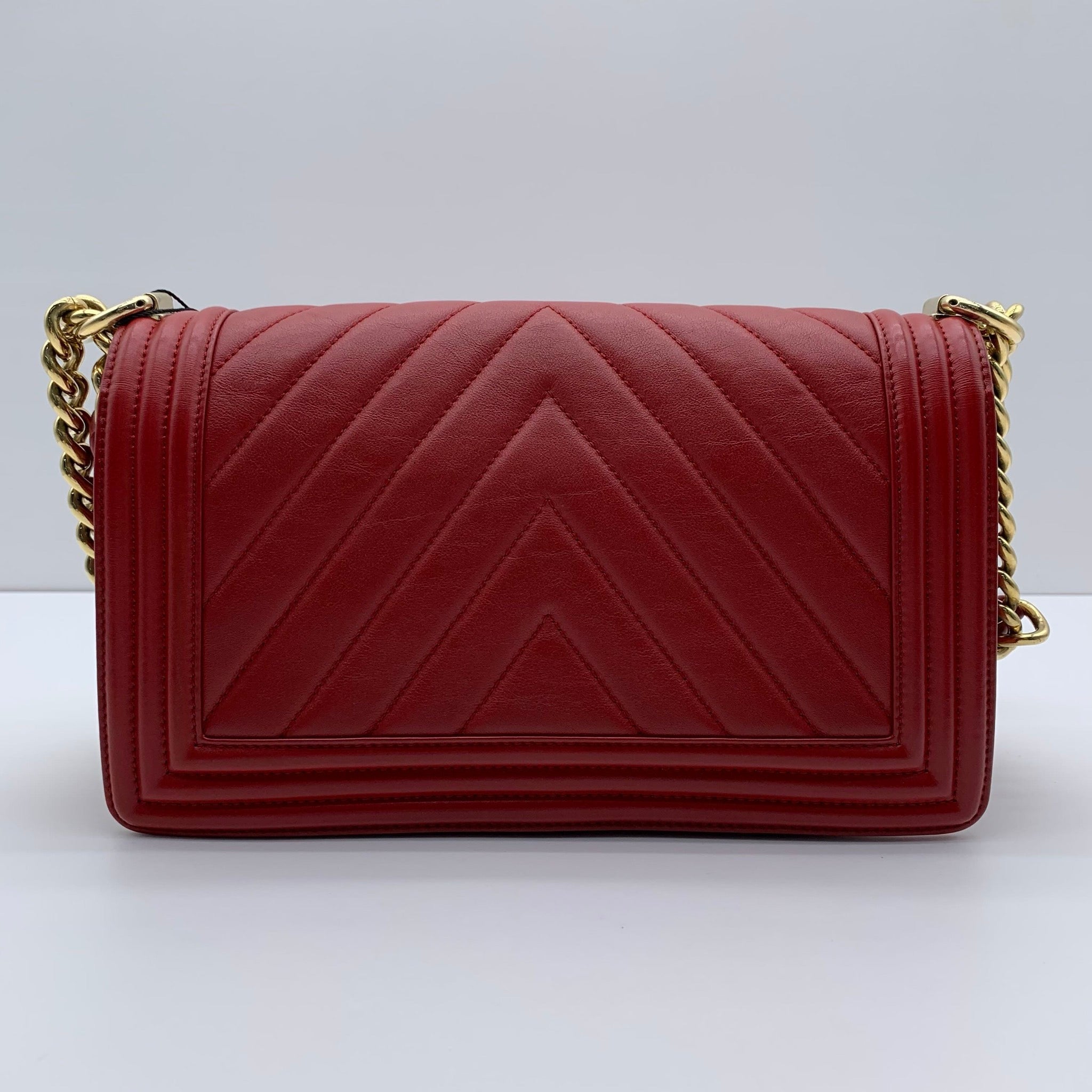 Chanel Boy Medium Flap Bag Red image 2