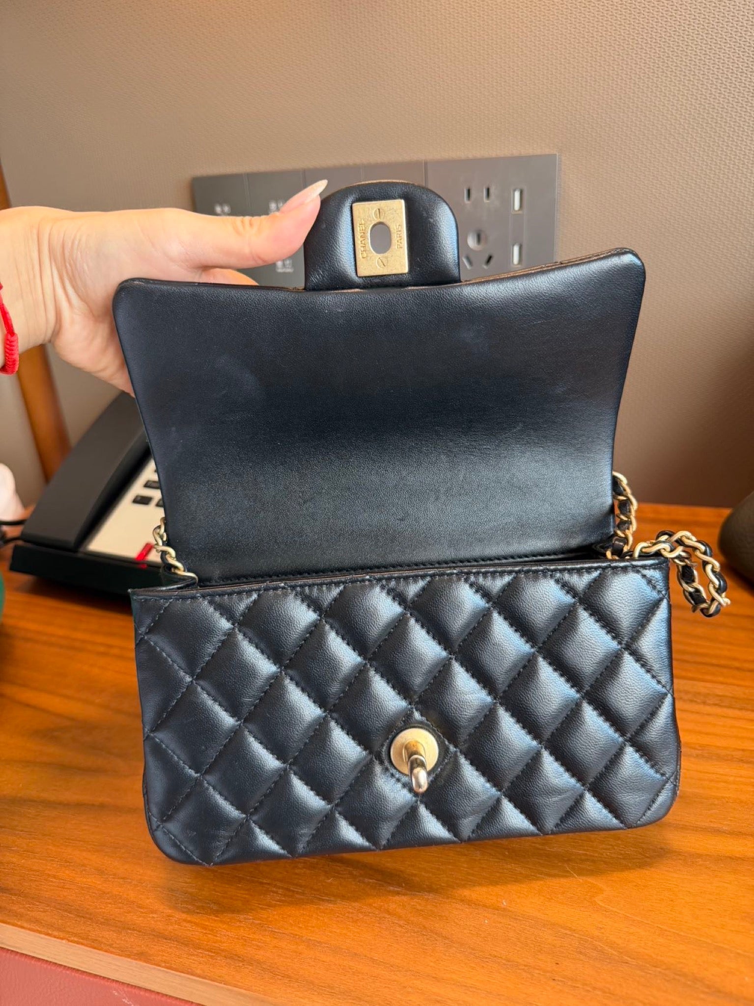 Chanel Top Handle Mini Flap Bag Black image 3
