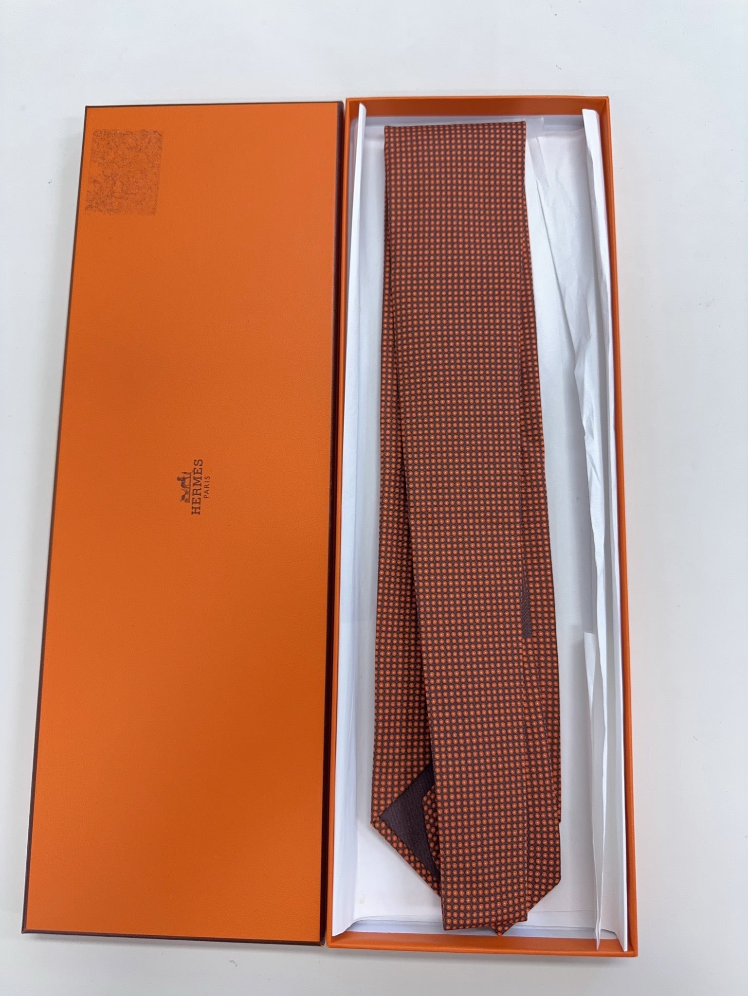 Hermès Twill Tie Orange Brown image 3