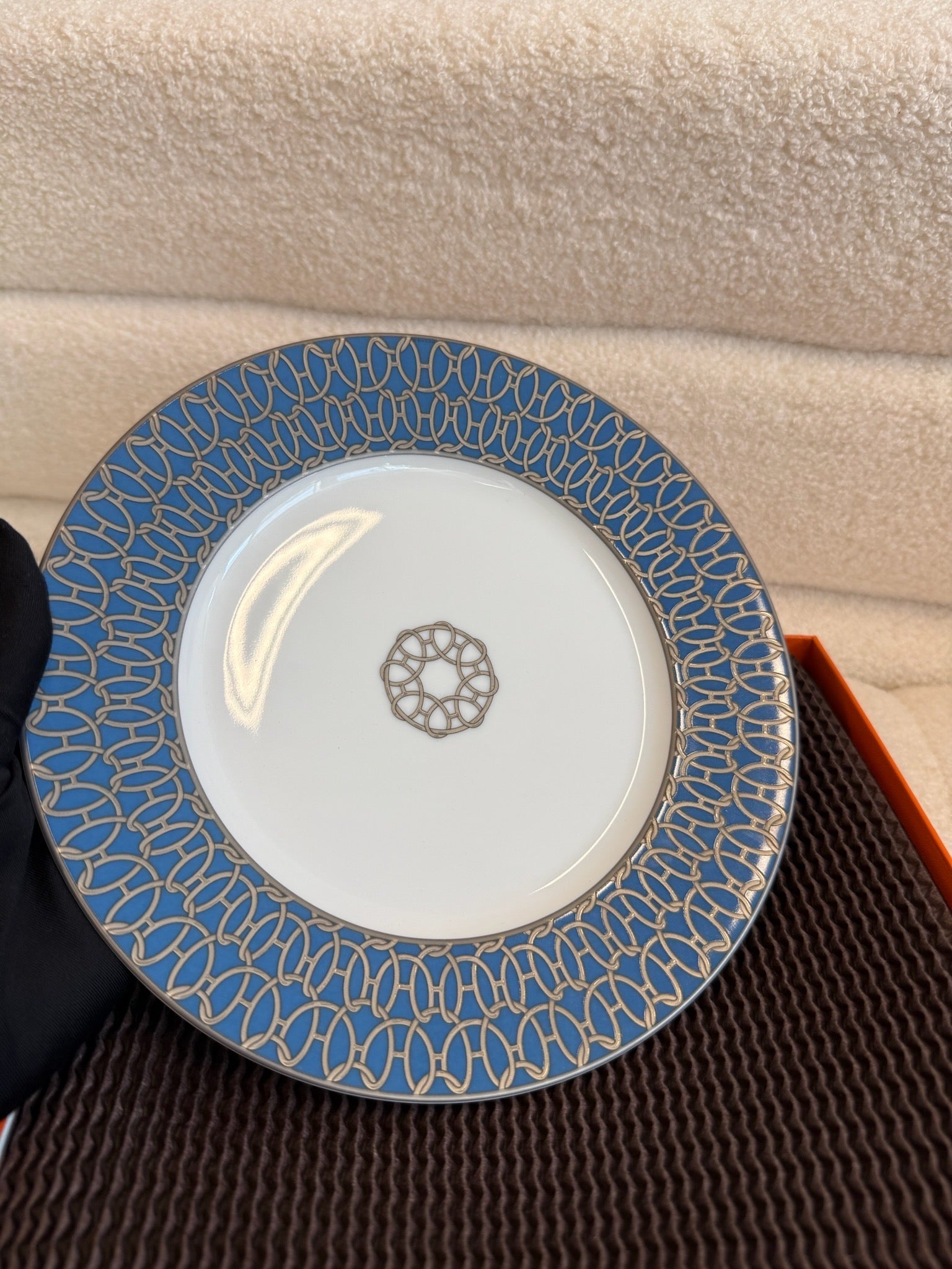 Hermès H Déco Dessert Plate Blue image 3