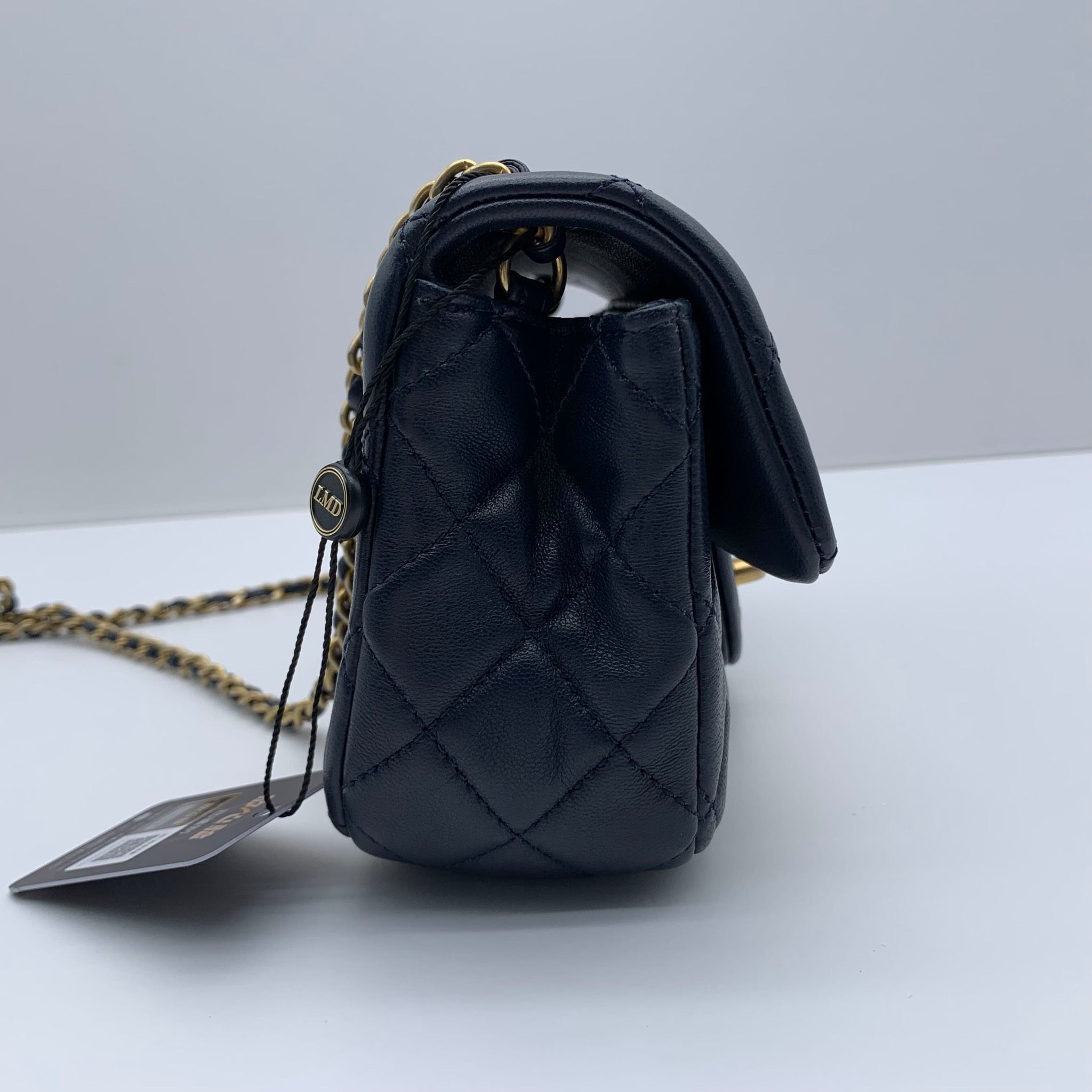 Chanel Mini Classic Flap Rectangle Navy Blue Lambskin Bag image 3