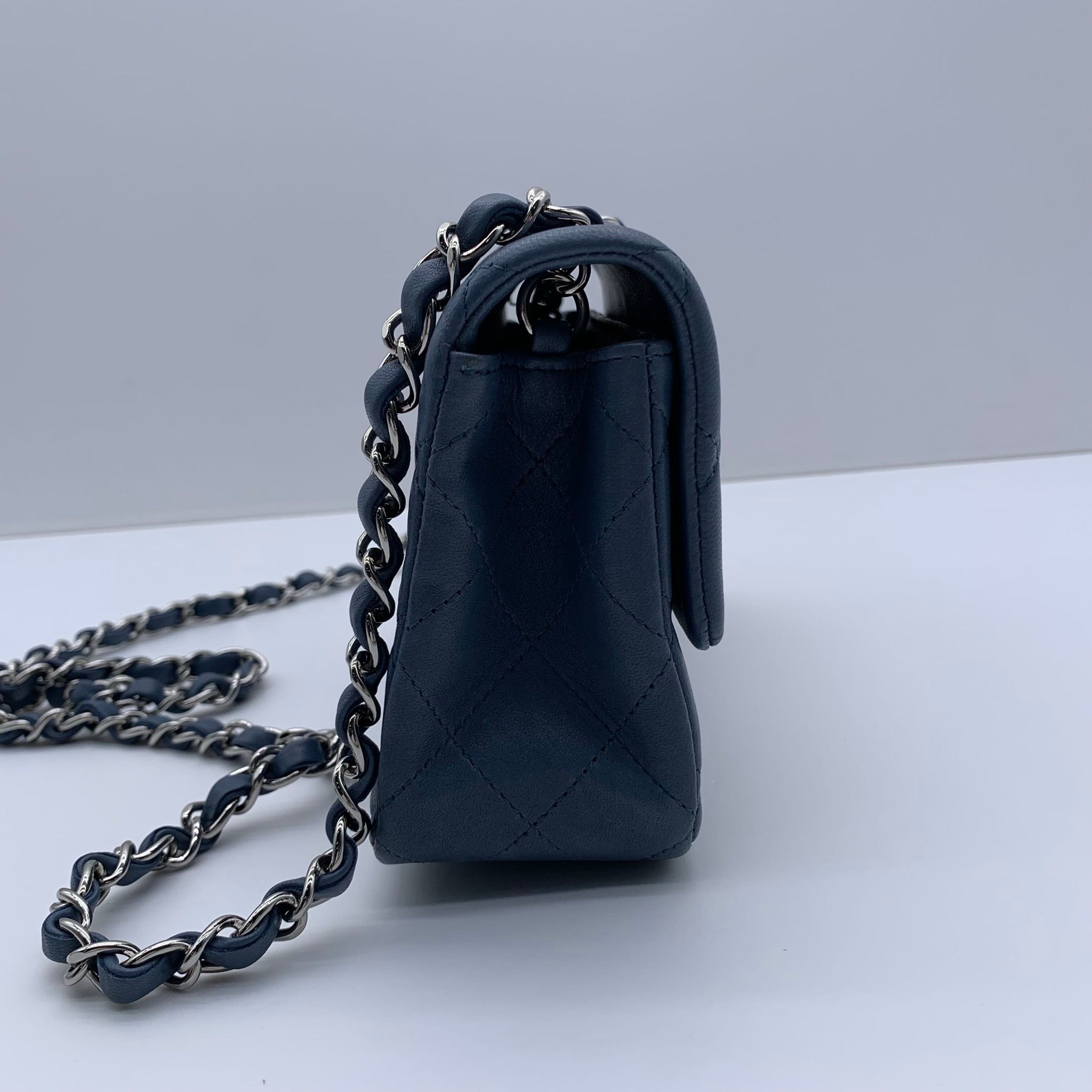 Chanel Classic Flap Large Mini Haze Blue Silver Hardware Bag image 3