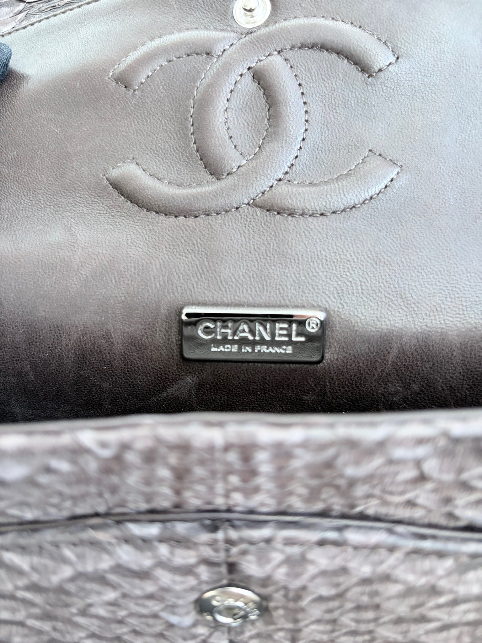 Chanel Python Classic Double Flap Bag image 3