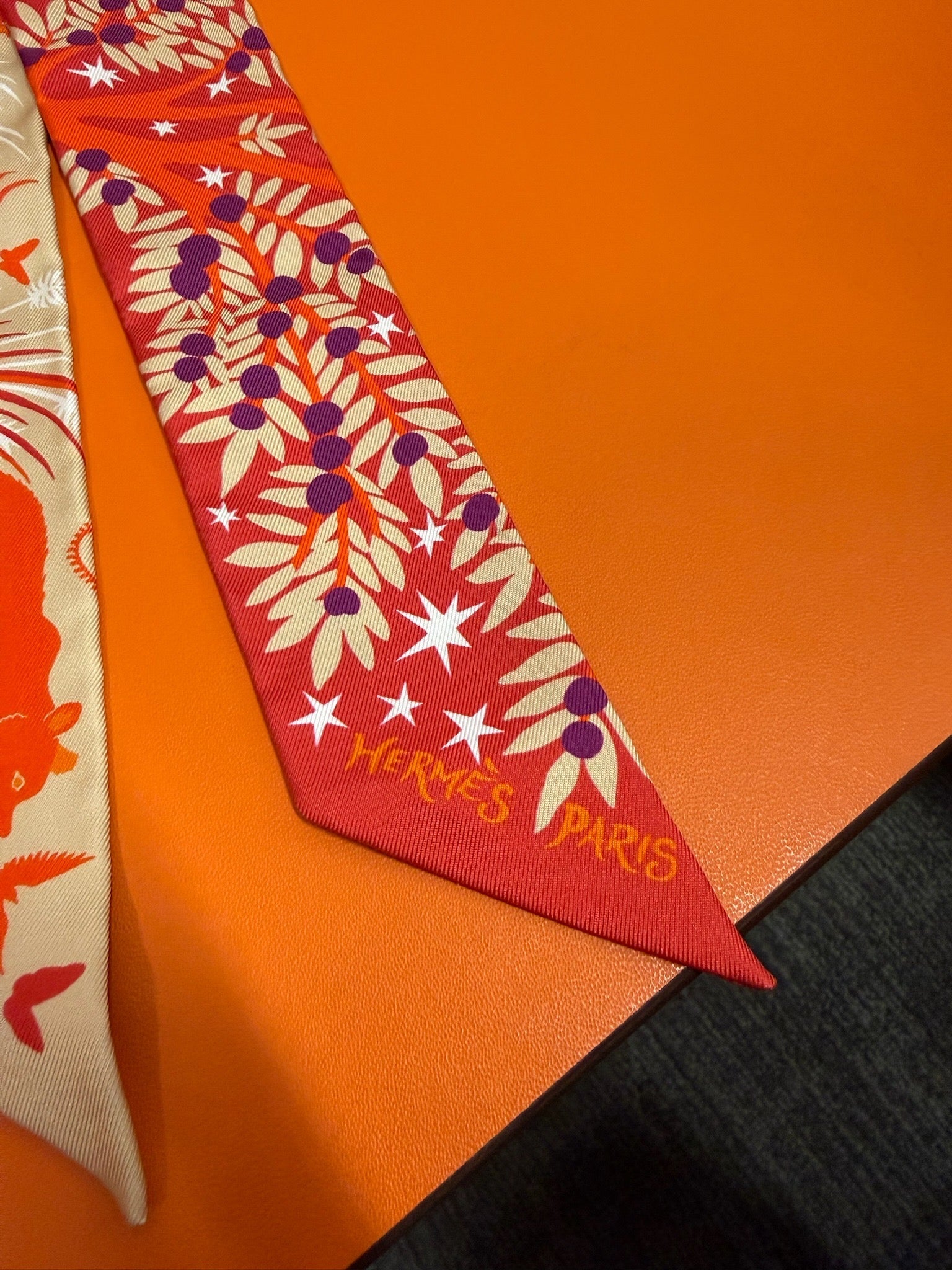 Hermès Twilly - Red & Beige Animal Print image 3