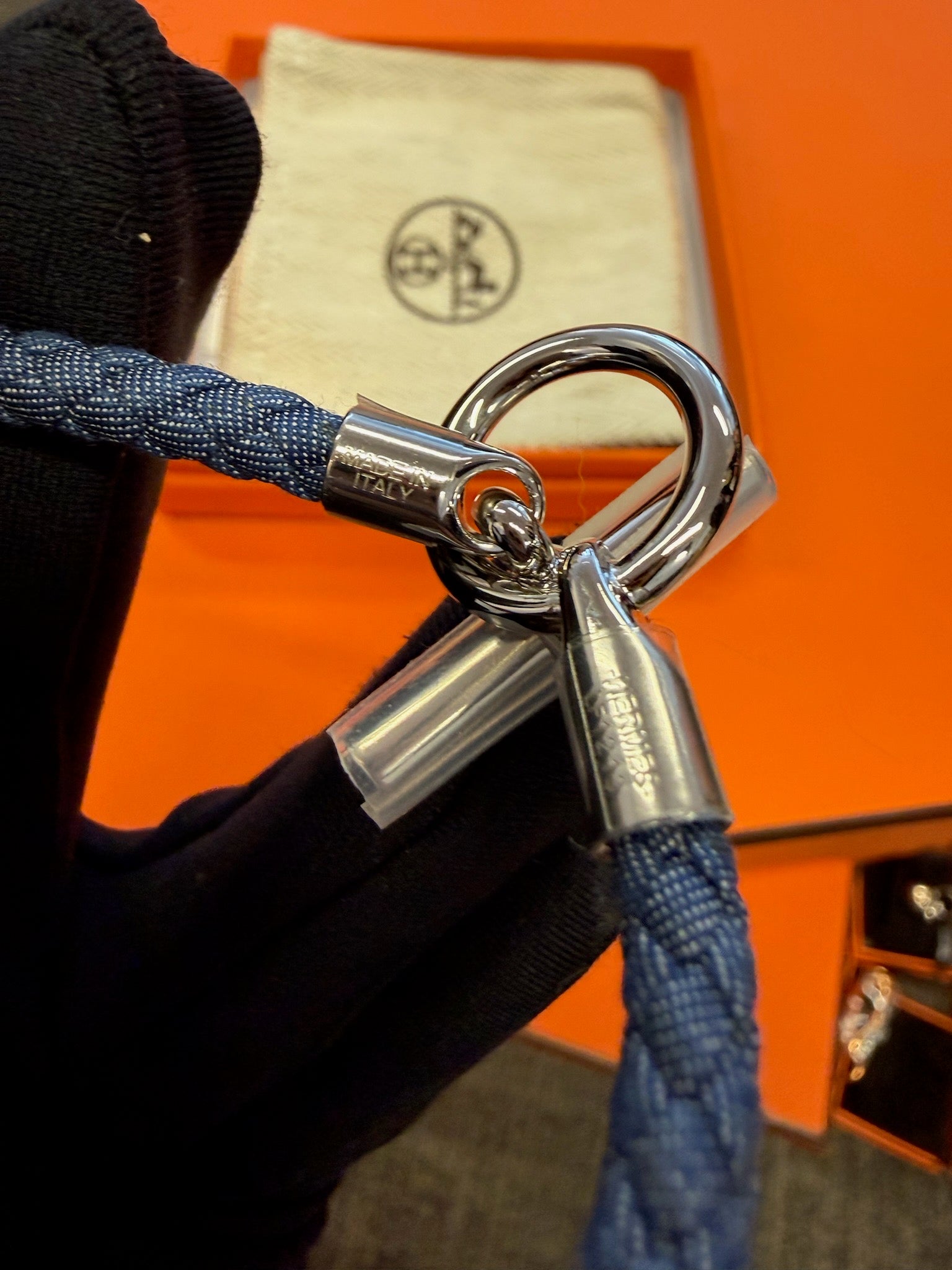 Hermès Glenan Bracelet - Navy & Palladium image 3