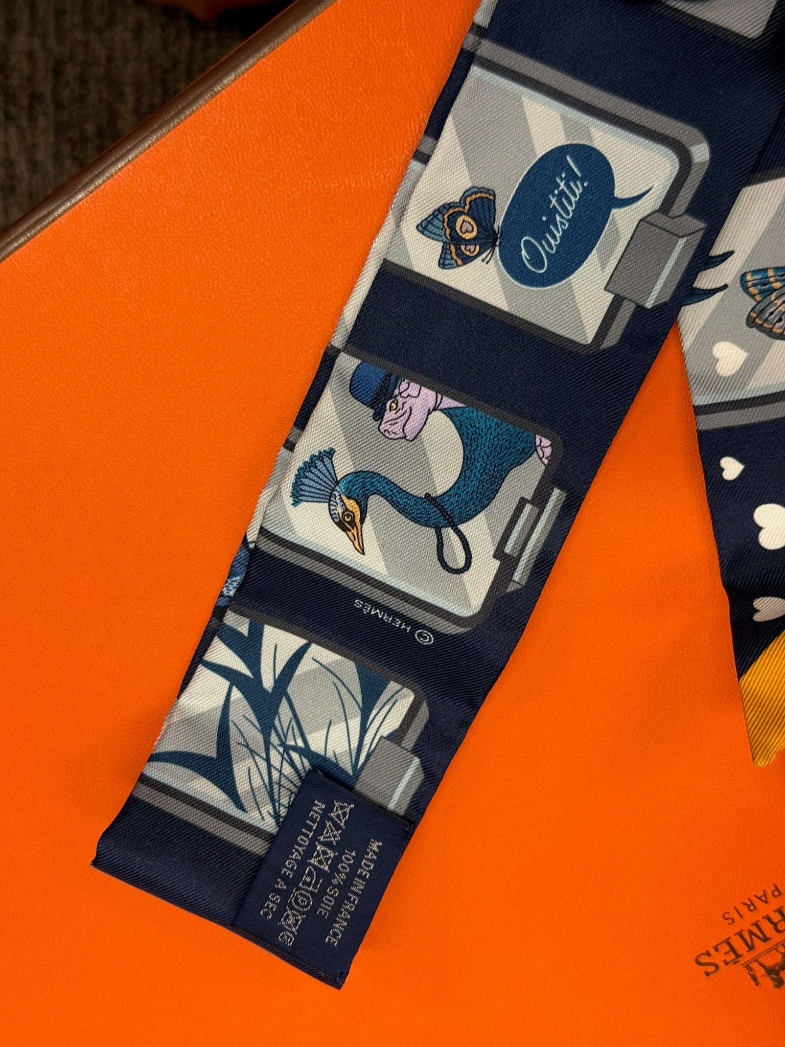 Hermès Twilly - Navy & Yellow Animal Print image 3