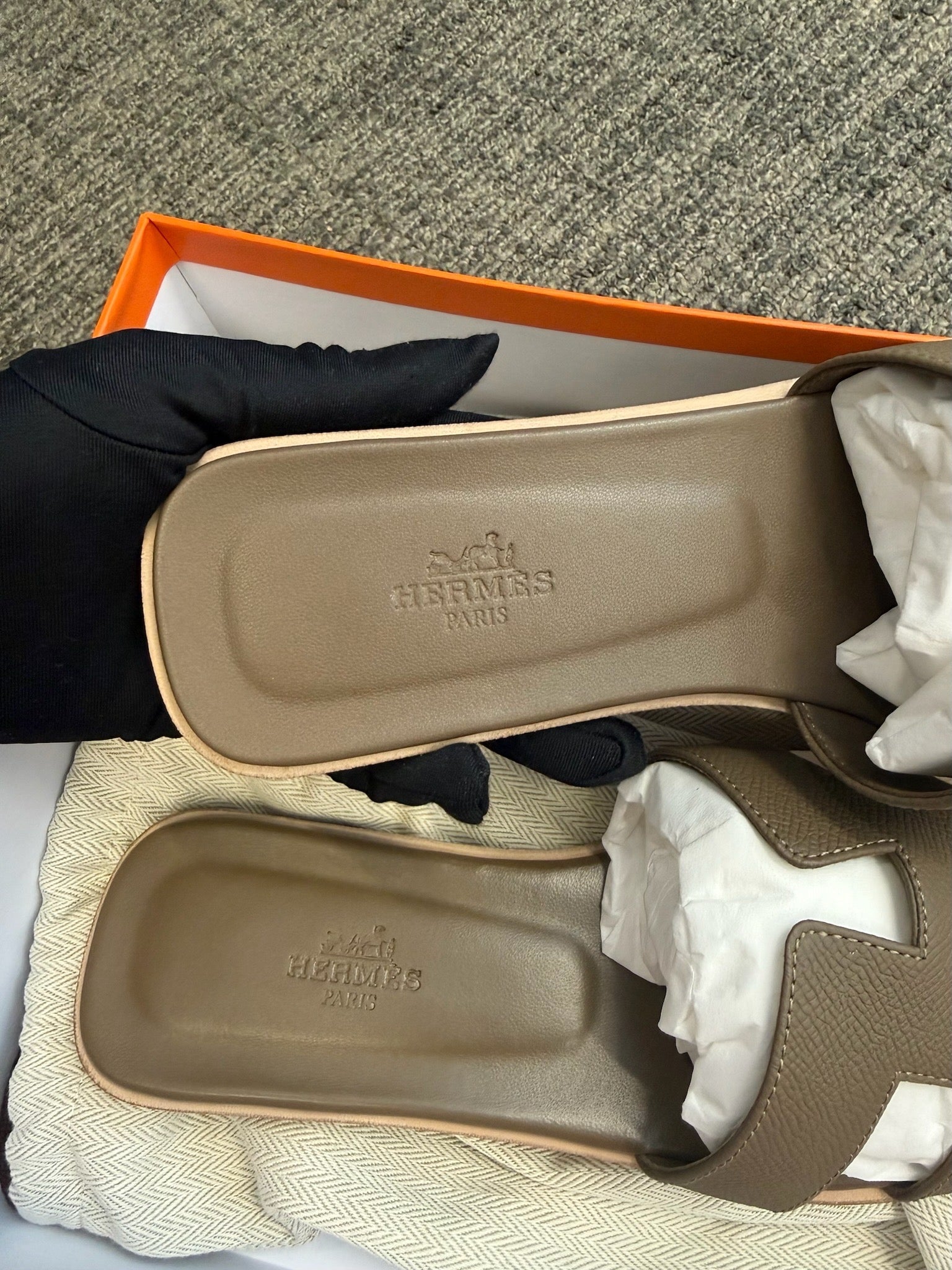 Size 40 - Hermès Oran Sandals - Etoupe image 3