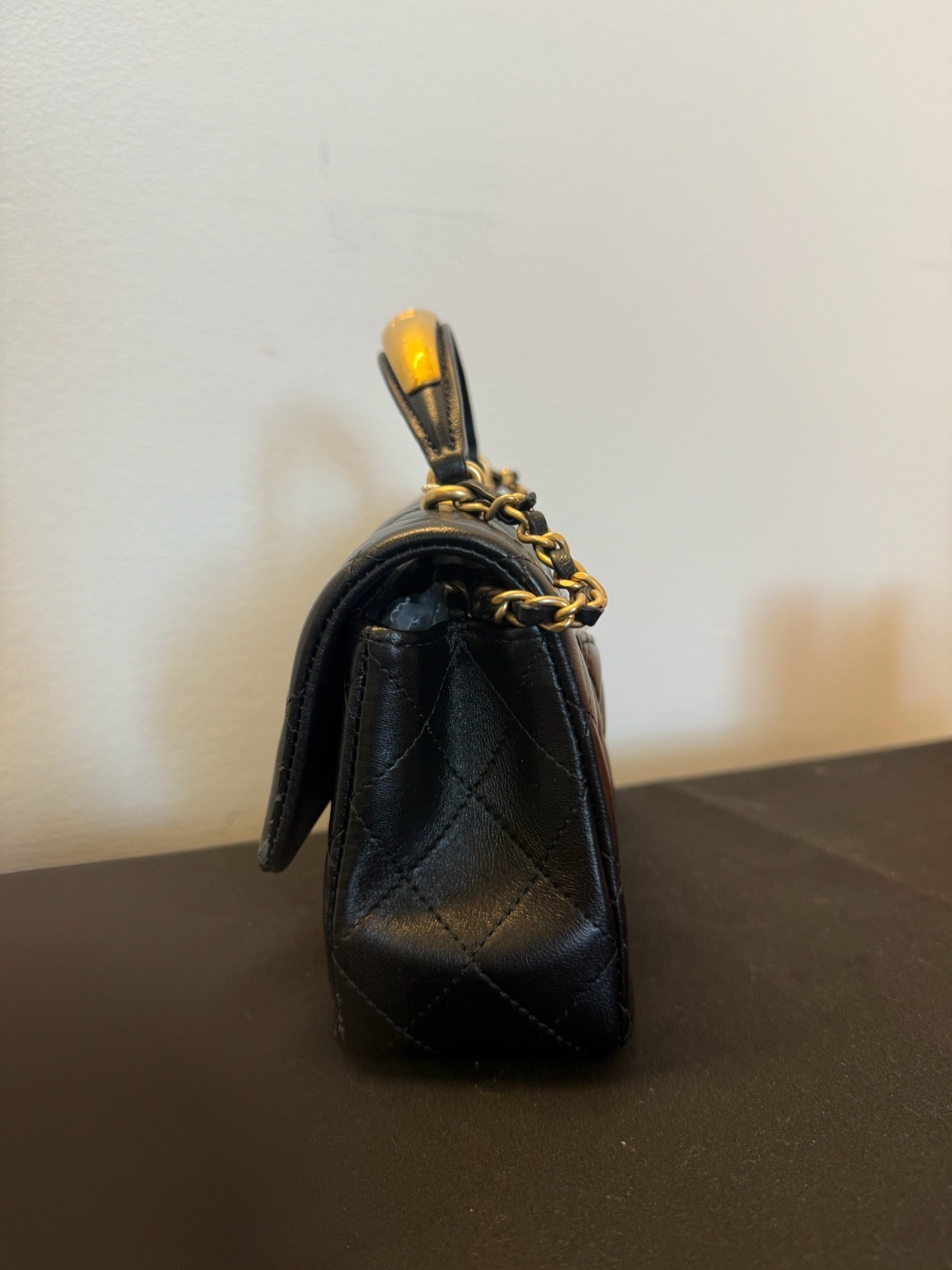 Chanel Mini Top Handle Flap Bag - Black image 3