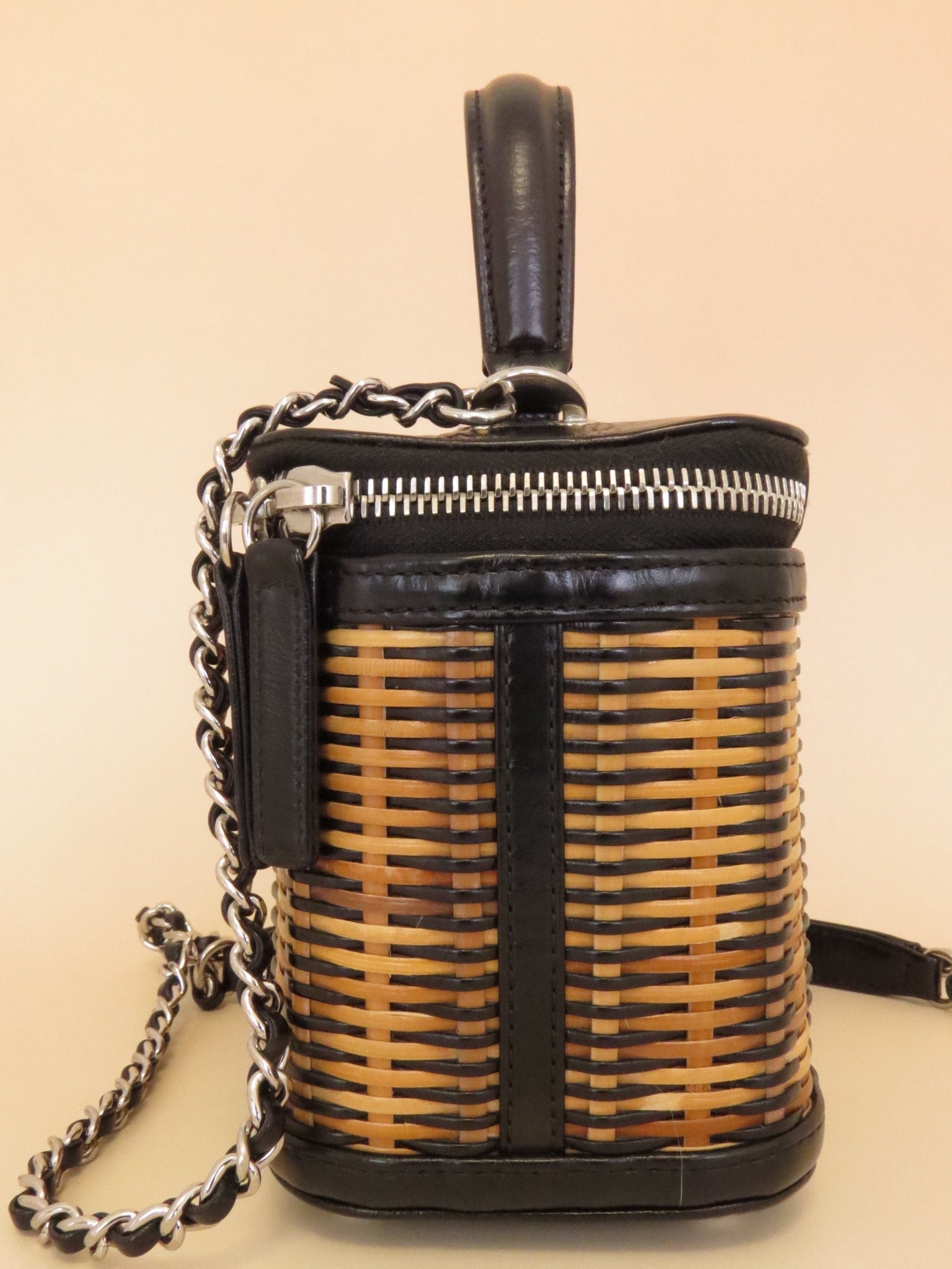 Chanel Woven Vanity Case - Black & Natural image 3