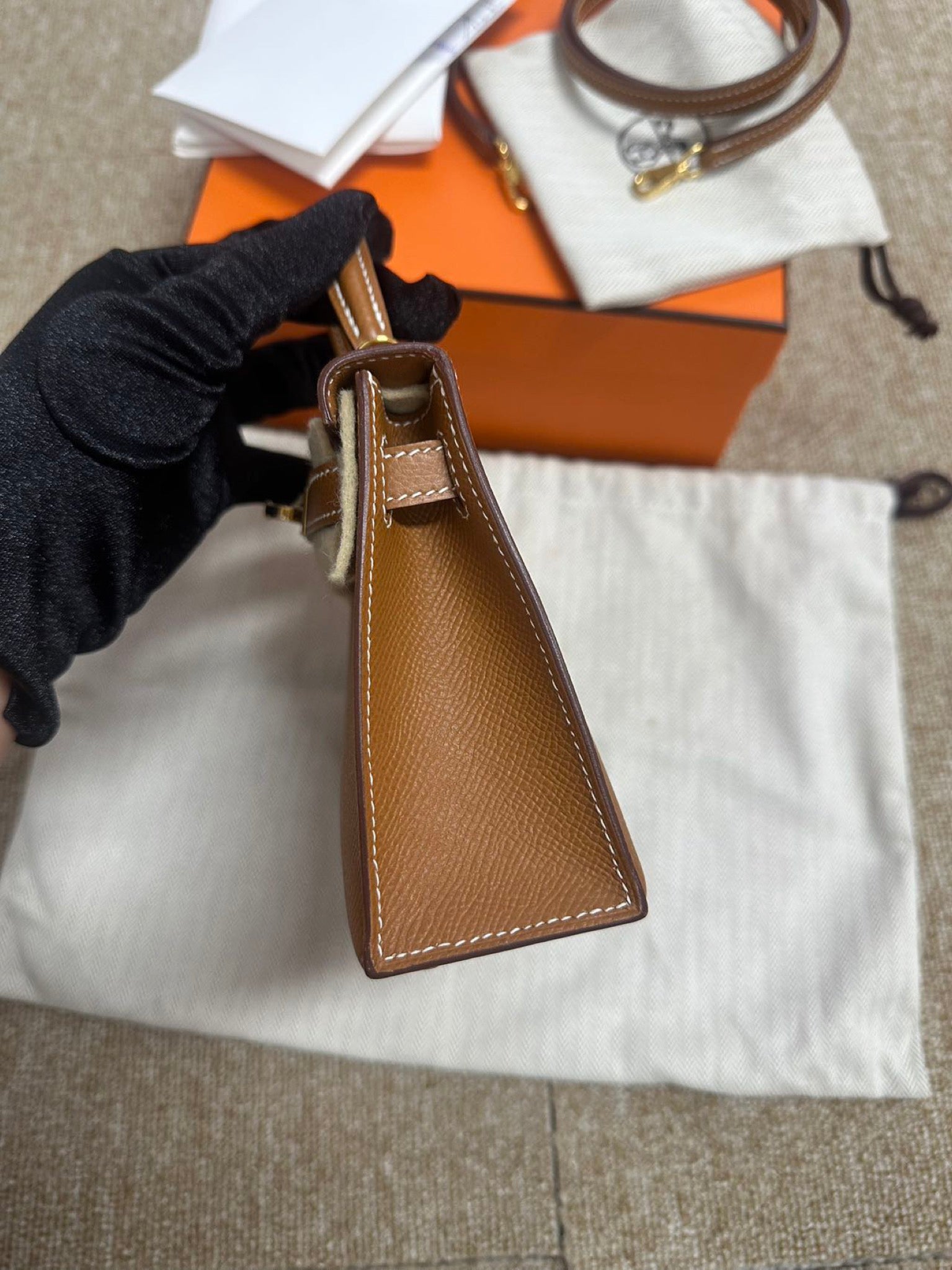 Hermès Mini Kelly Gold GHW Stamp C image 3