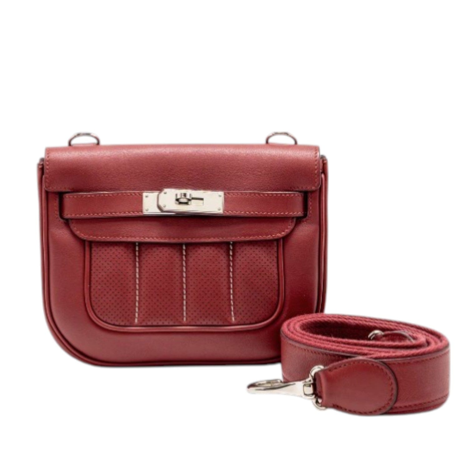 Hermes Berline Mini Swift K1 Rouge Grenat SHW Bag