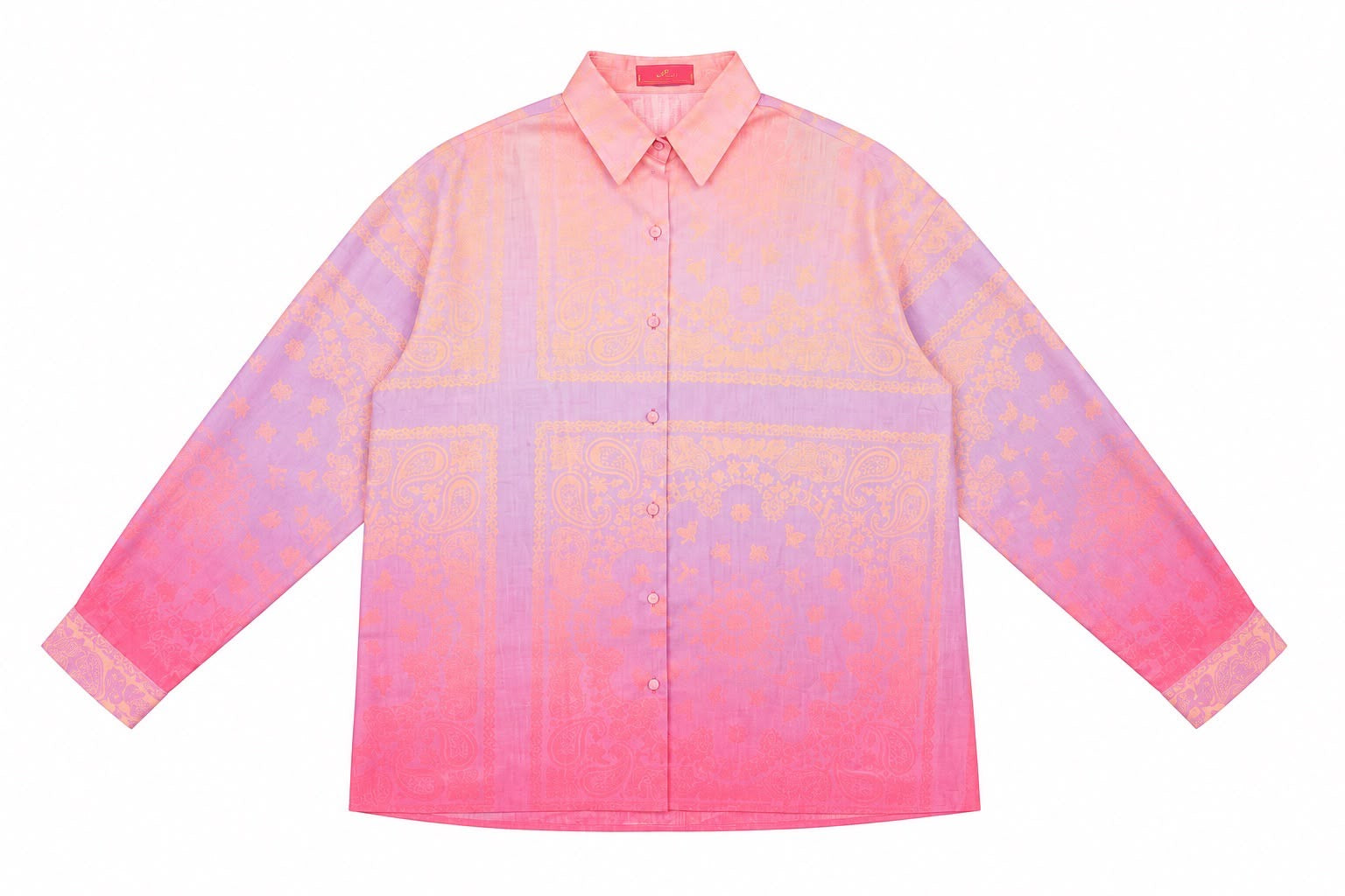 BIANCA SHIRT LINEN BANDANA DOVE PINK GRADIENT MCL12295