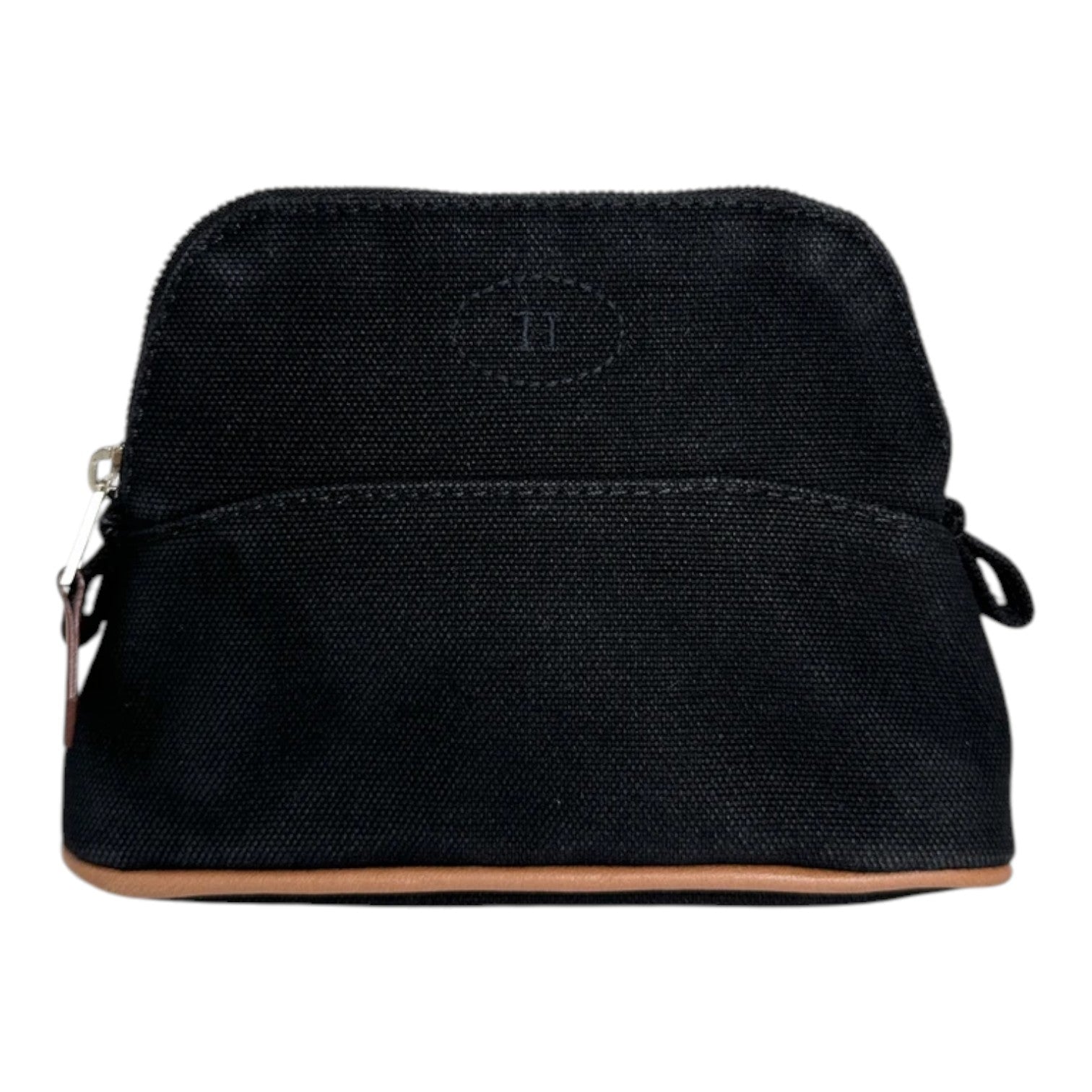 Hermes Black Cotton Canvas Mini Bolide Travel Cosmetic Pouch