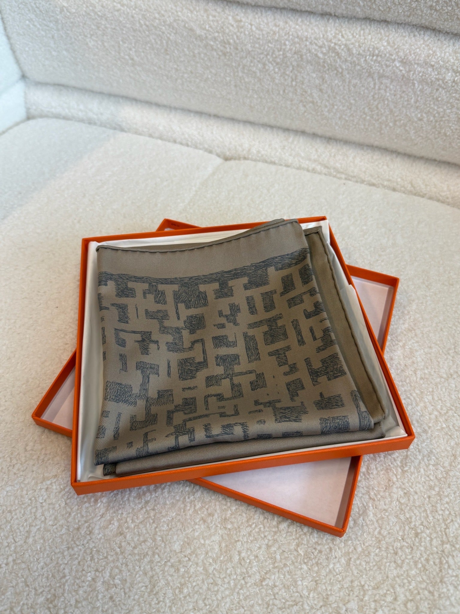 Hermès 70 Silk Scarf Taupe image 4