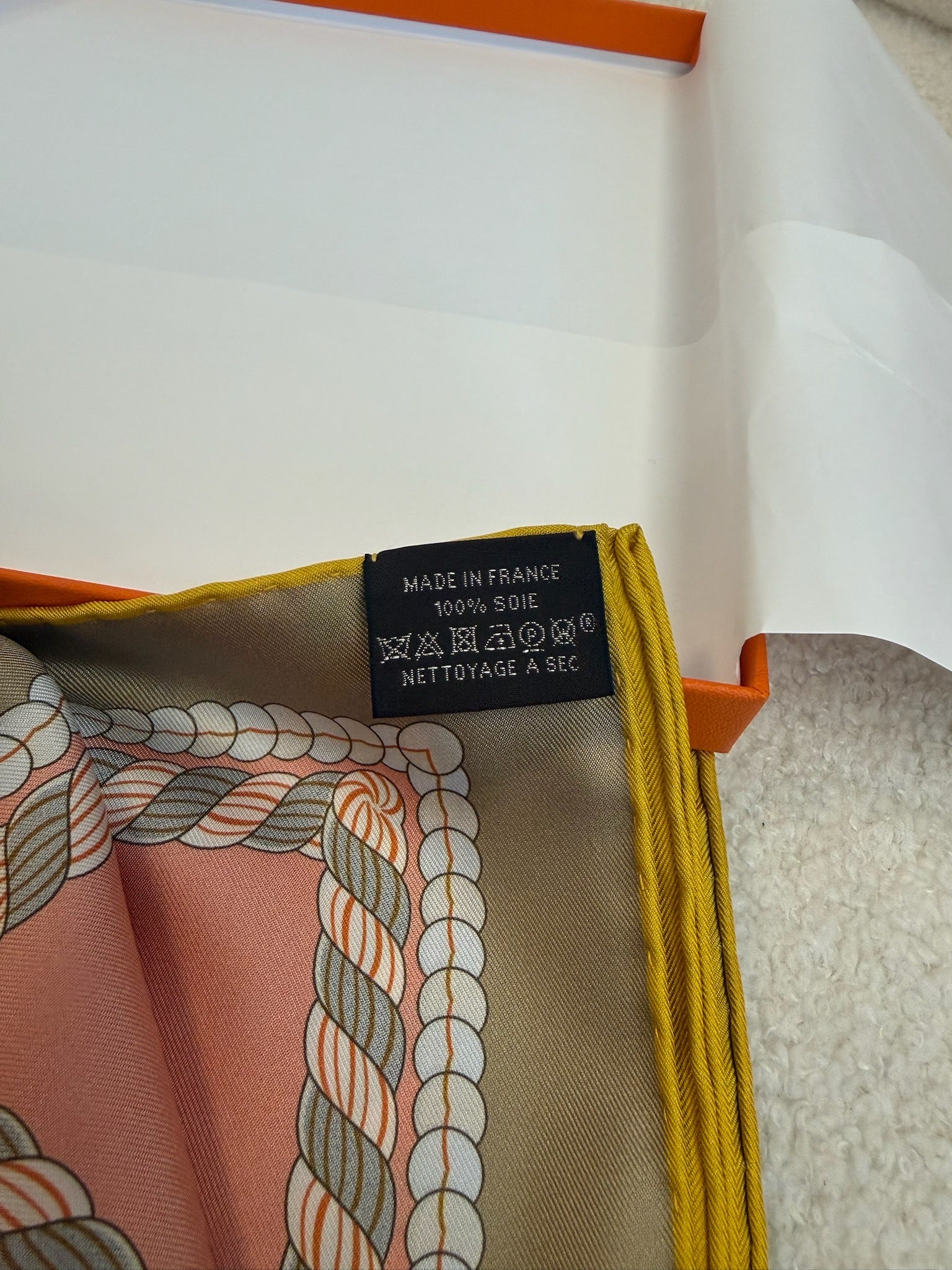 Hermès Silk Scarf 90 Orange Multicolour Orange / Multicolour image 4
