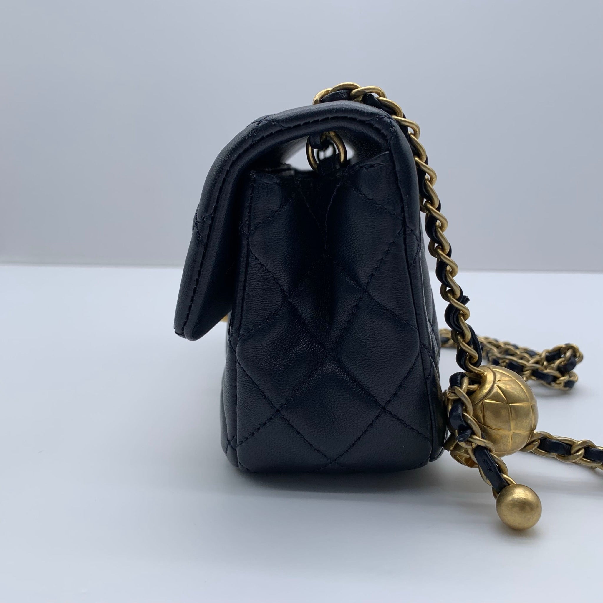 Chanel Mini Classic Flap Rectangle Navy Blue Lambskin Bag image 4