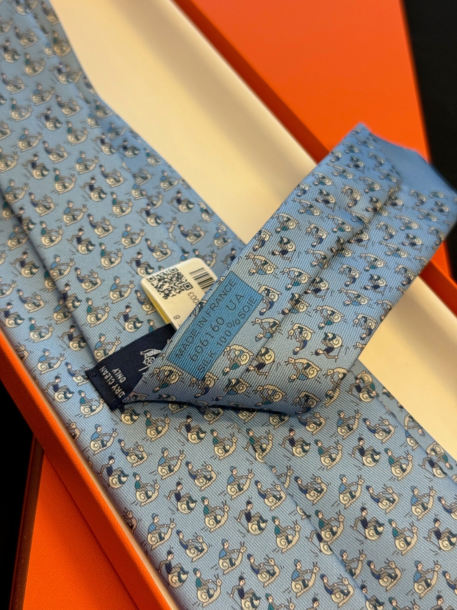 Hermès Le Scoot Silk Tie – Ciel / Marine / Azur image 4