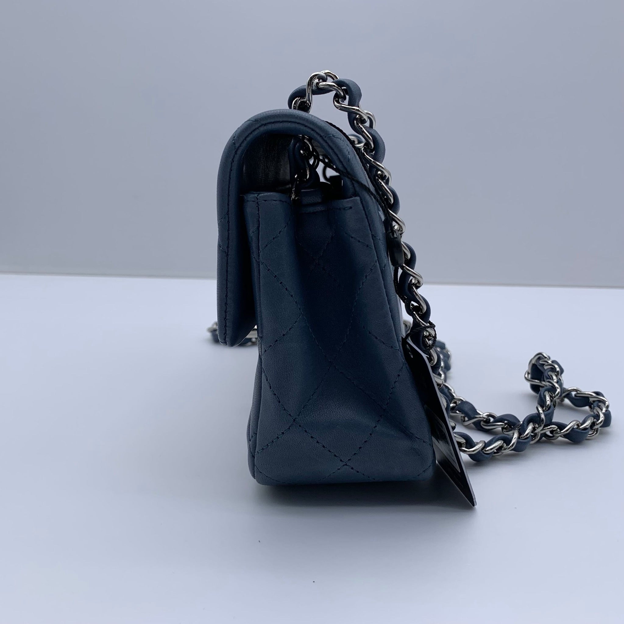 Chanel Classic Flap Large Mini Haze Blue Silver Hardware Bag image 4