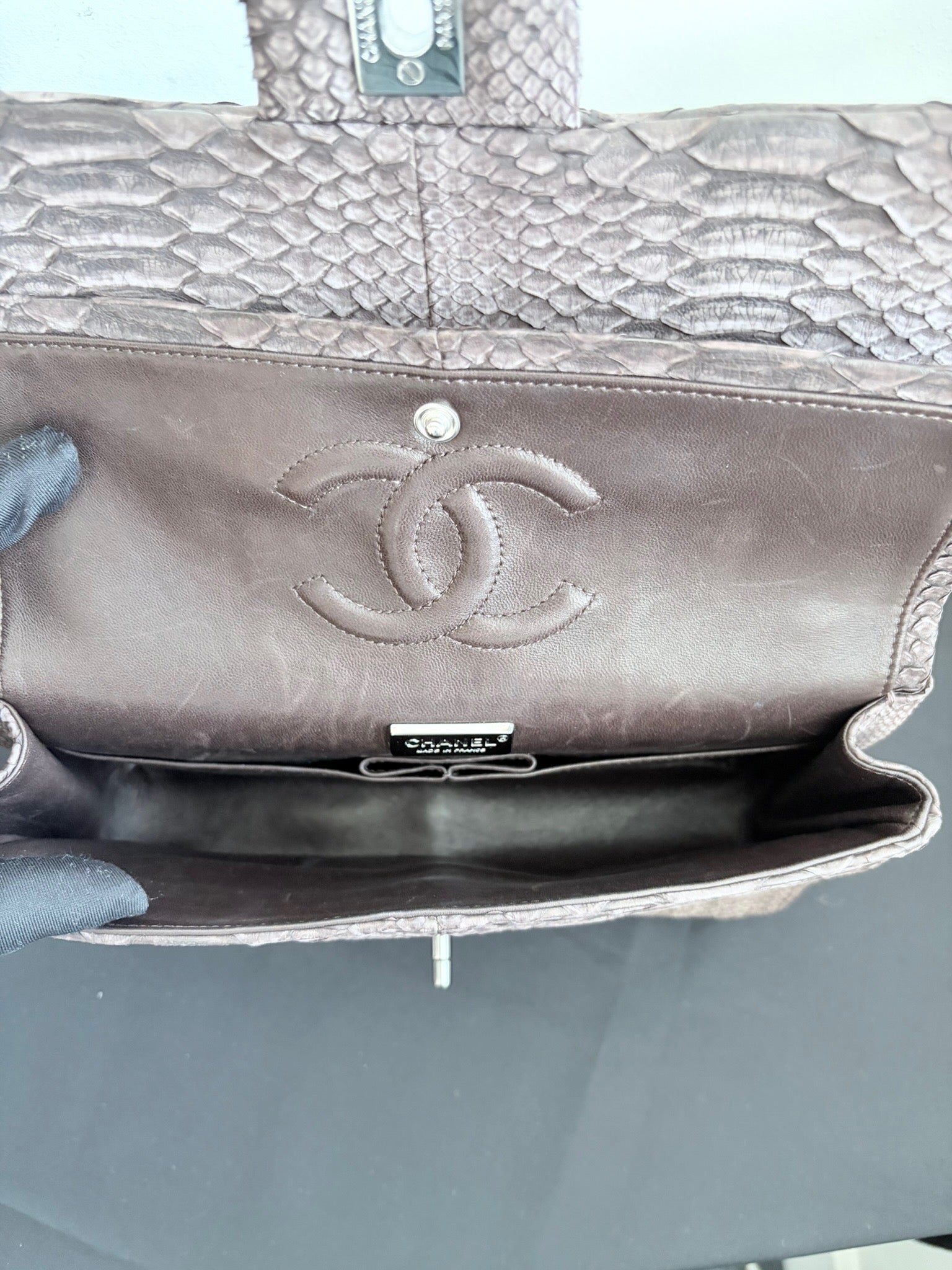 Chanel Python Classic Double Flap Bag image 4