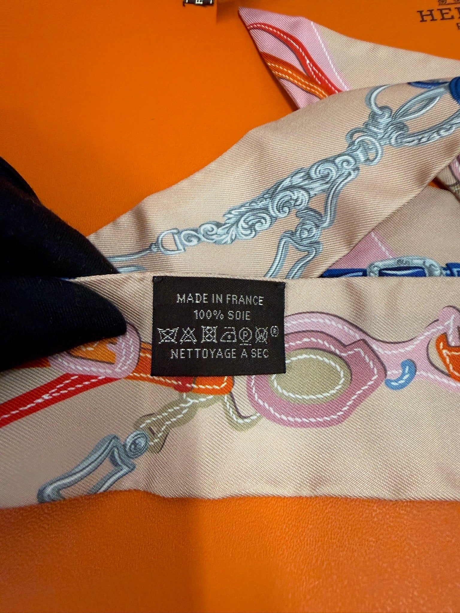 Hermès Twilly - Beige & Blue Harness Print image 4